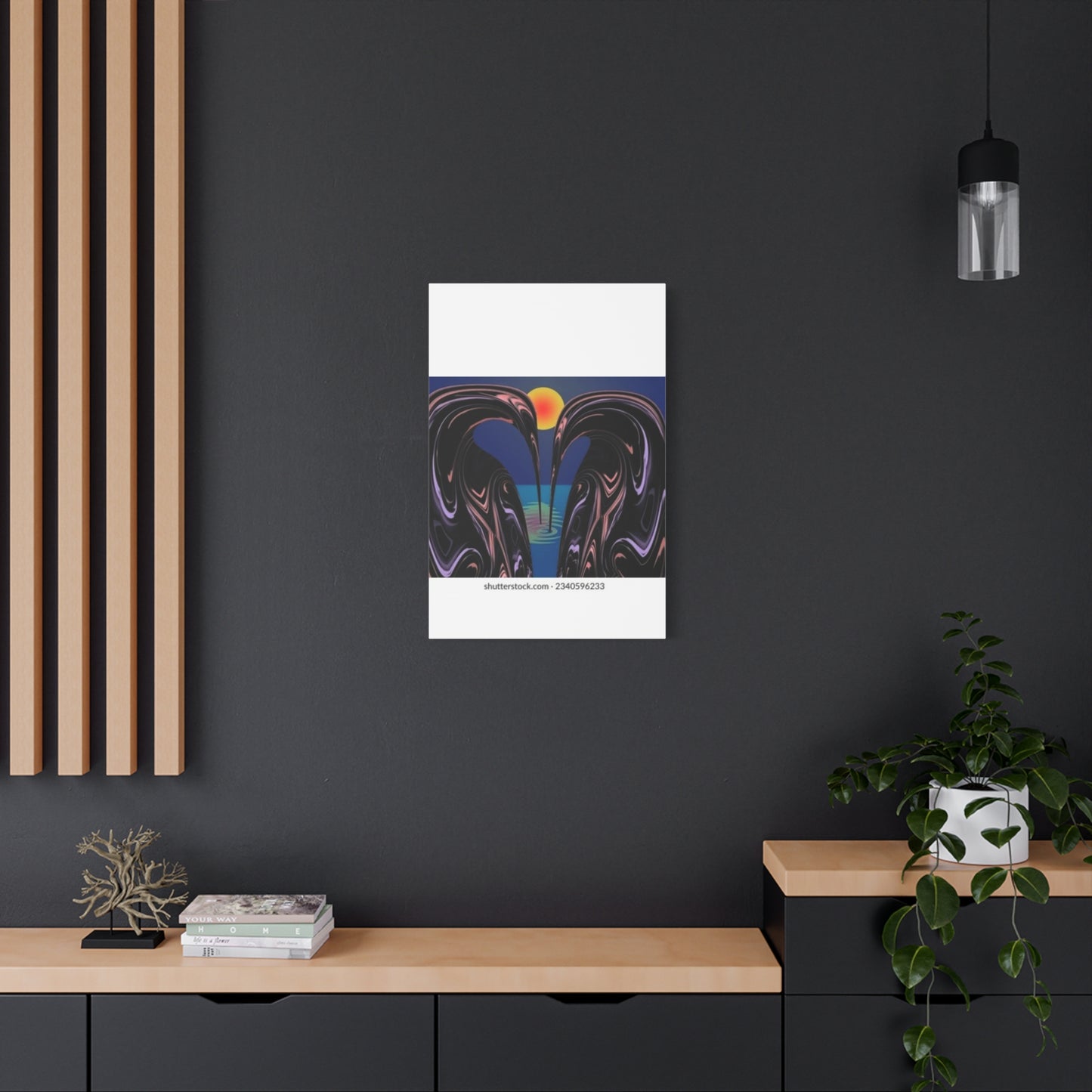 Romantic Abstract Canvas Art - Heart-Shaped Design for Home Decor