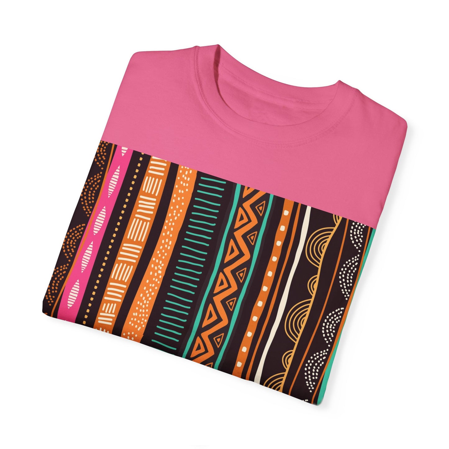 Vibrant Graphic Unisex T-Shirt - Colorful Tribal Stripes Design