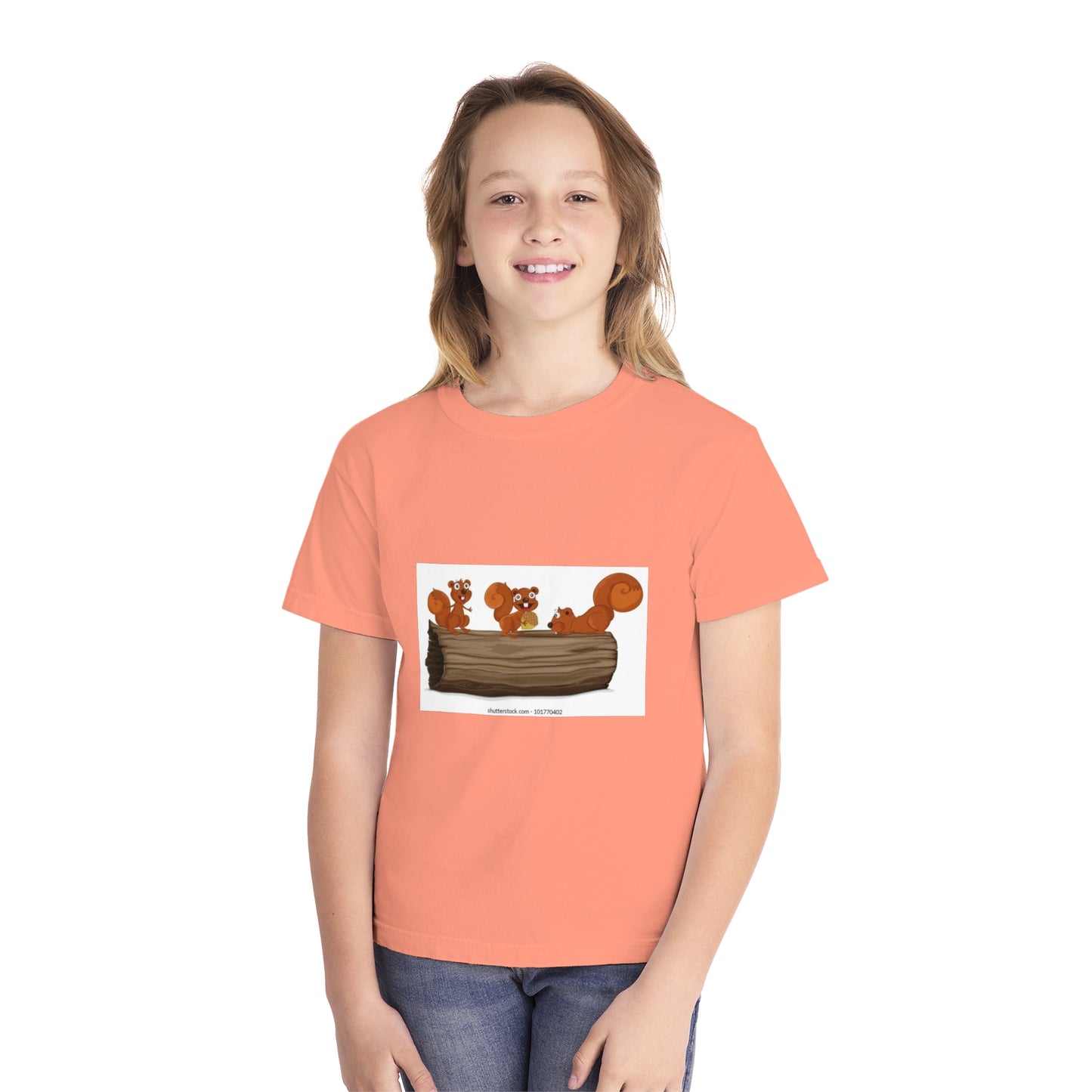 Playful Squirrel Youth Tee - Fun Animal Graphic T-Shirt for Kids