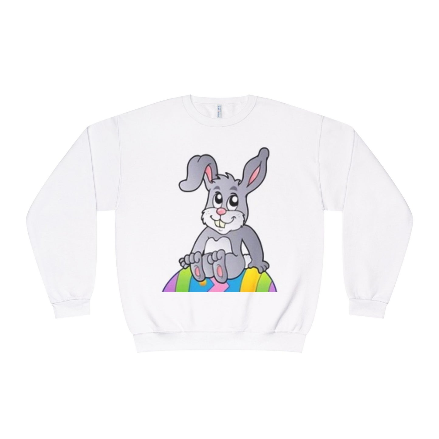 Cozy Rabbit Graphic Crewneck Sweatshirt - Perfect for Spring Celebrations