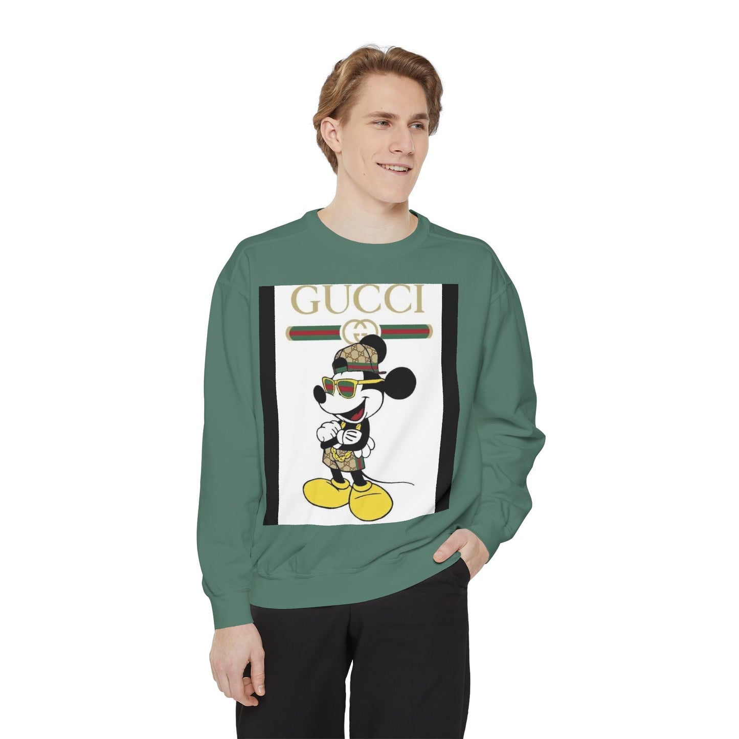 Mickey Mouse Gucci Streetwear Sweatshirt - Unisex Garment-Dyed