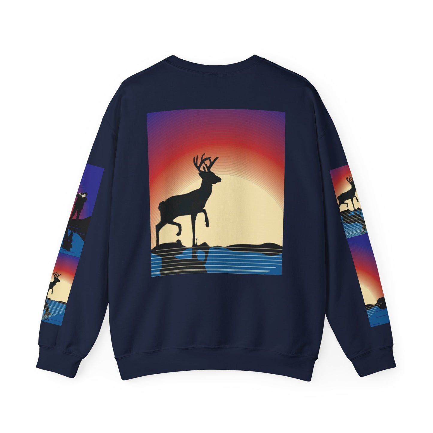 Vibrant Deer Sunset Unisex Crewneck Sweatshirt