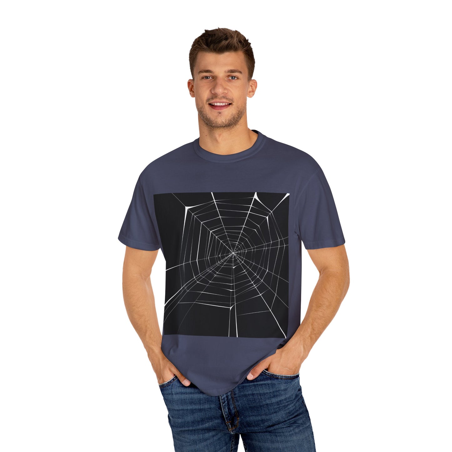 Spooky Spider Web Unisex Garment-Dyed T-Shirt