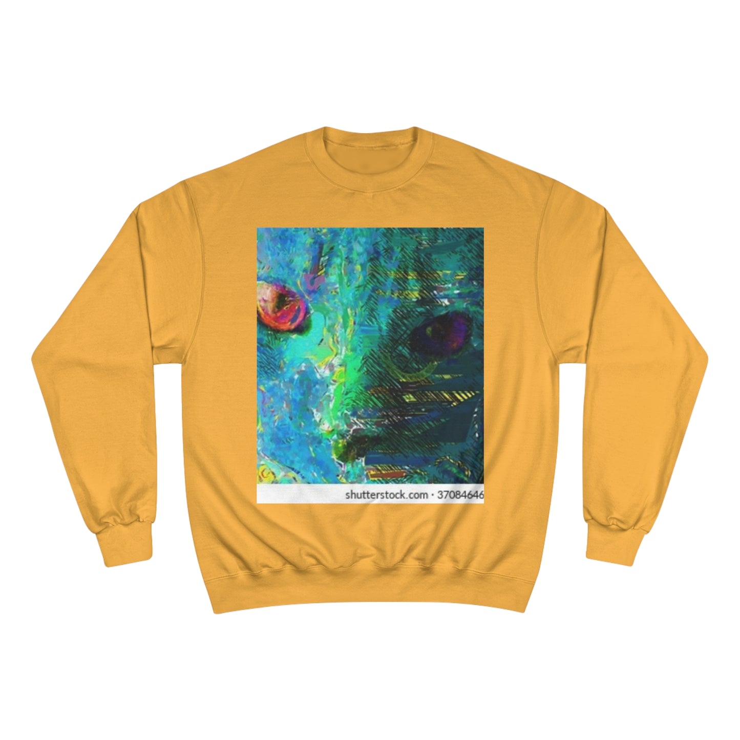 Vibrant Artistic Champion Sweatshirt with Eye Design
