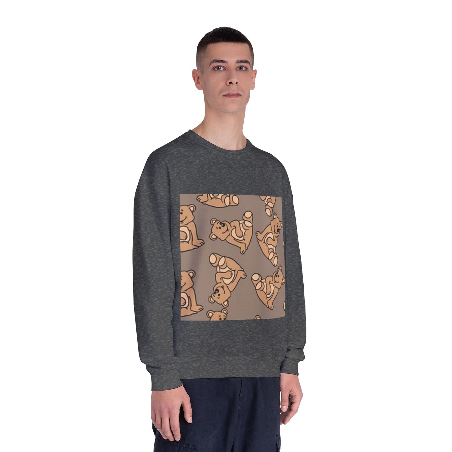 Cozy Bear Print Crewneck Sweatshirt - Perfect for Animal Lovers & Casual Comfort