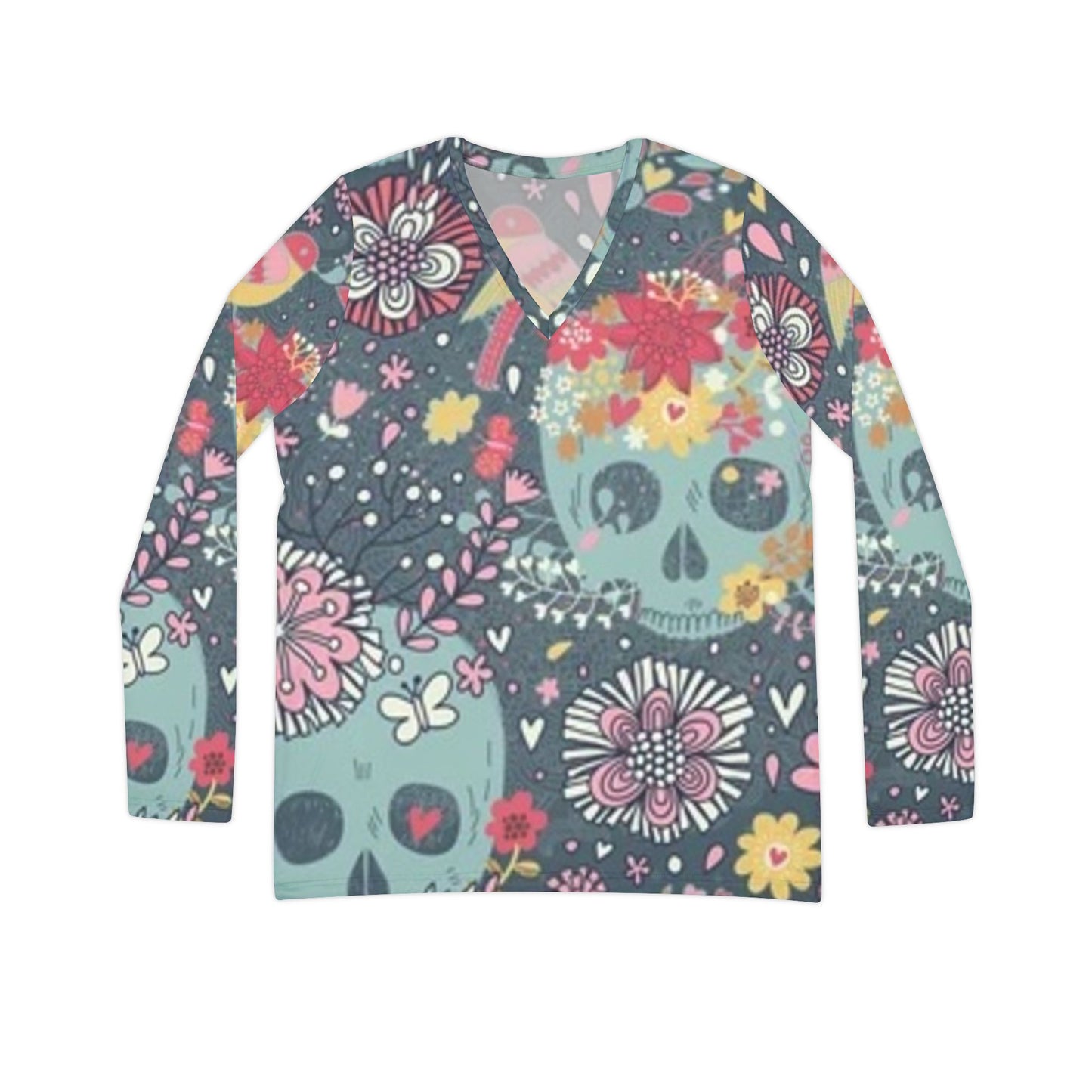 Women's Long Sleeve V-neck Shirt (AOP)