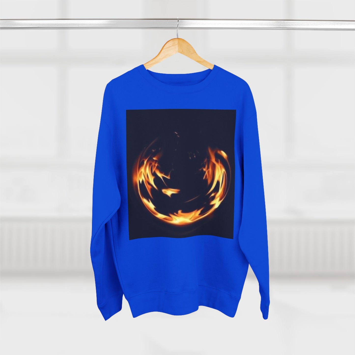 Unisex Crewneck Sweatshirt - Fire Vibes Graphic Sweatshirt for Cozy Nights