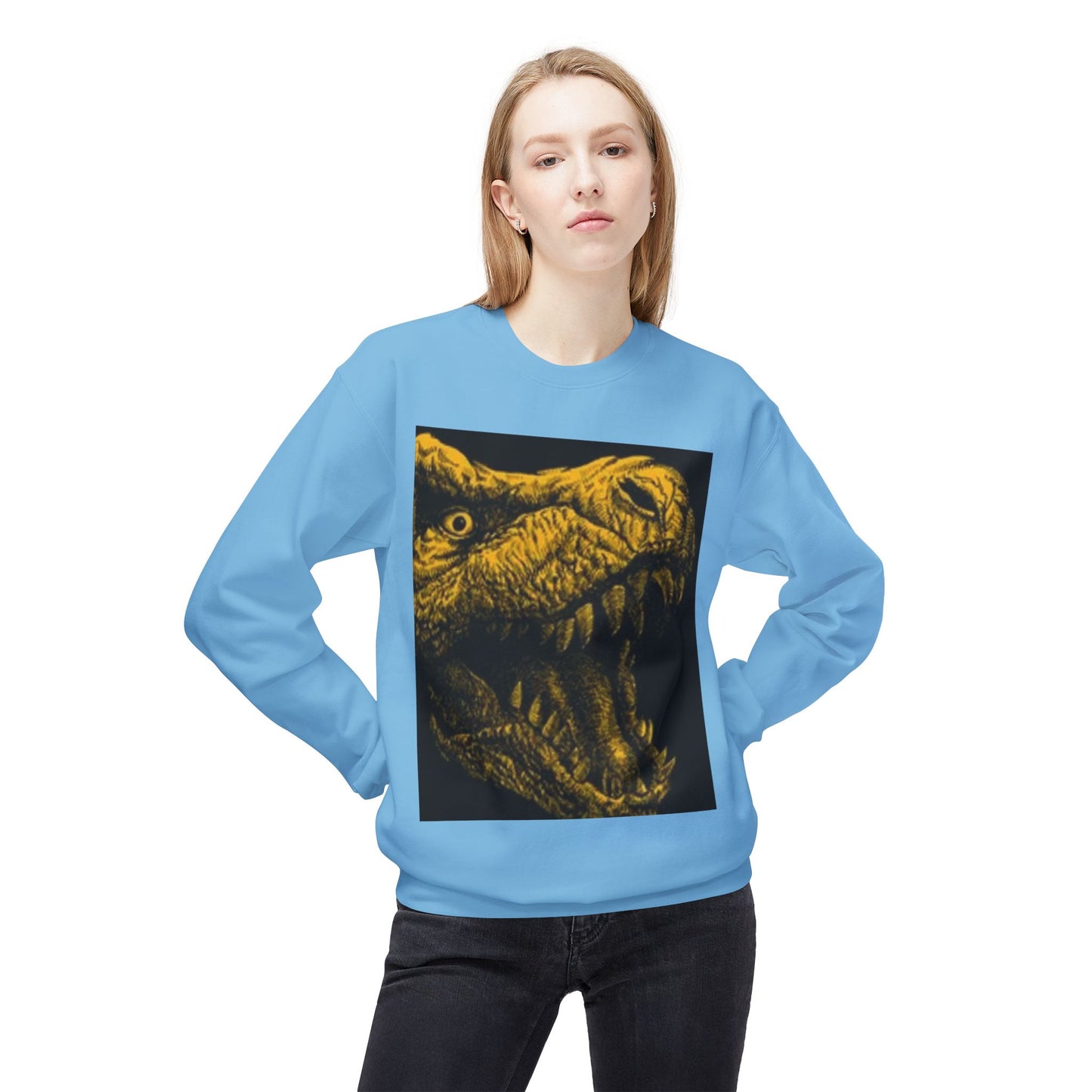 Unisex Dinosaur Graphic Sweatshirt - Cozy Midweight Crewneck