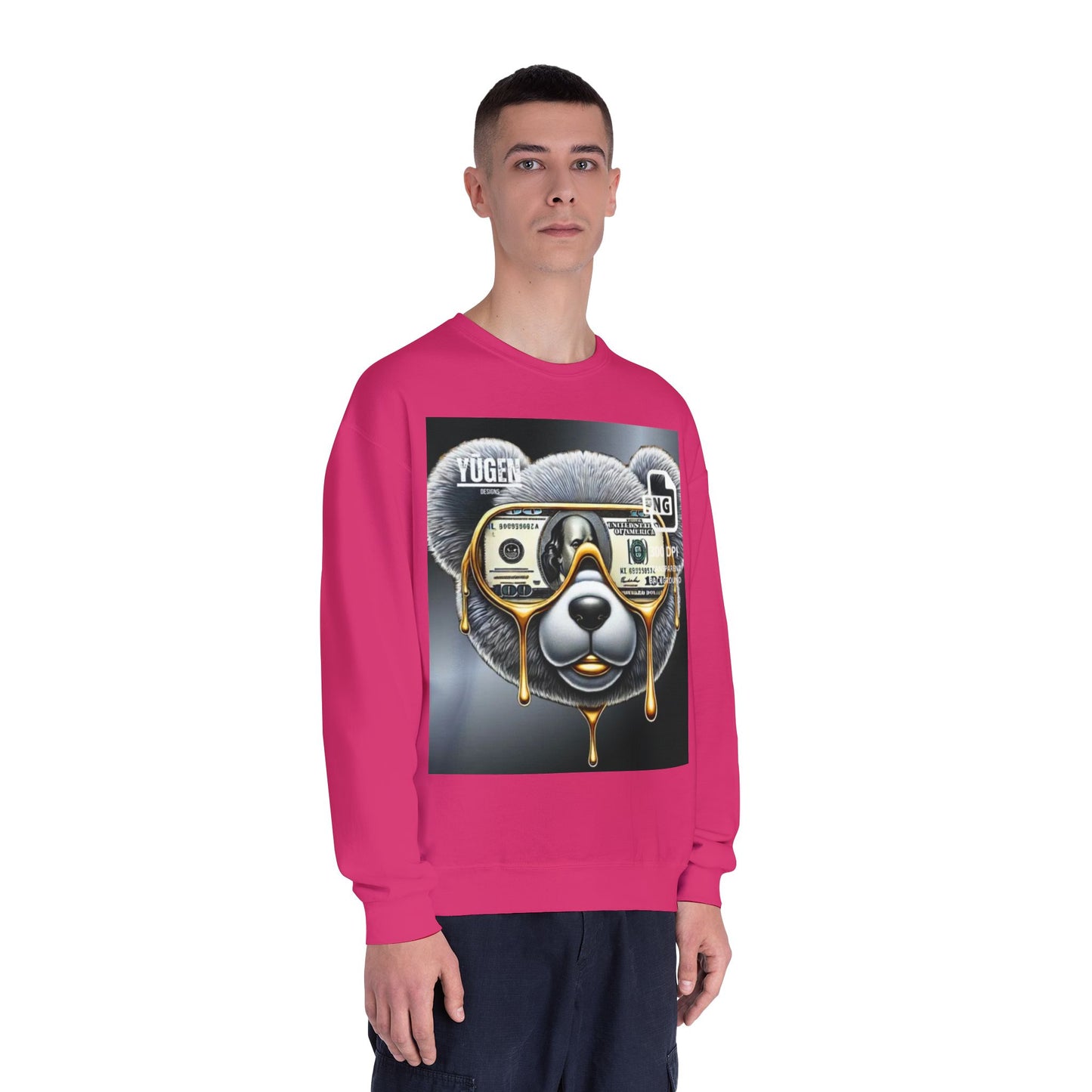 Yūgen Bear Drip Unisex Crewneck Sweatshirt - Cozy Streetwear
