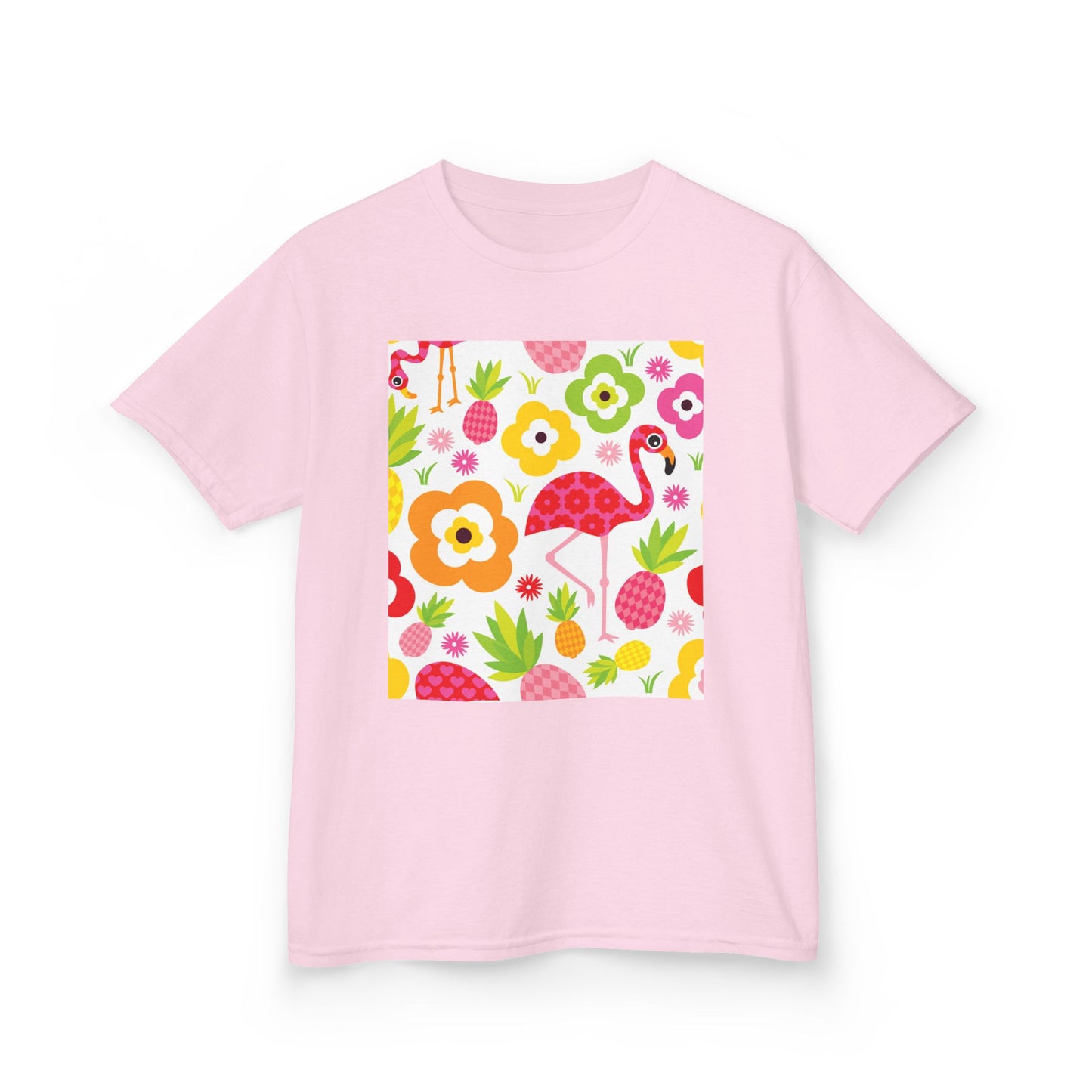 Kids Tropical Flamingo Tee - Fun & Colorful Cotton Shirt for Summer Adventures
