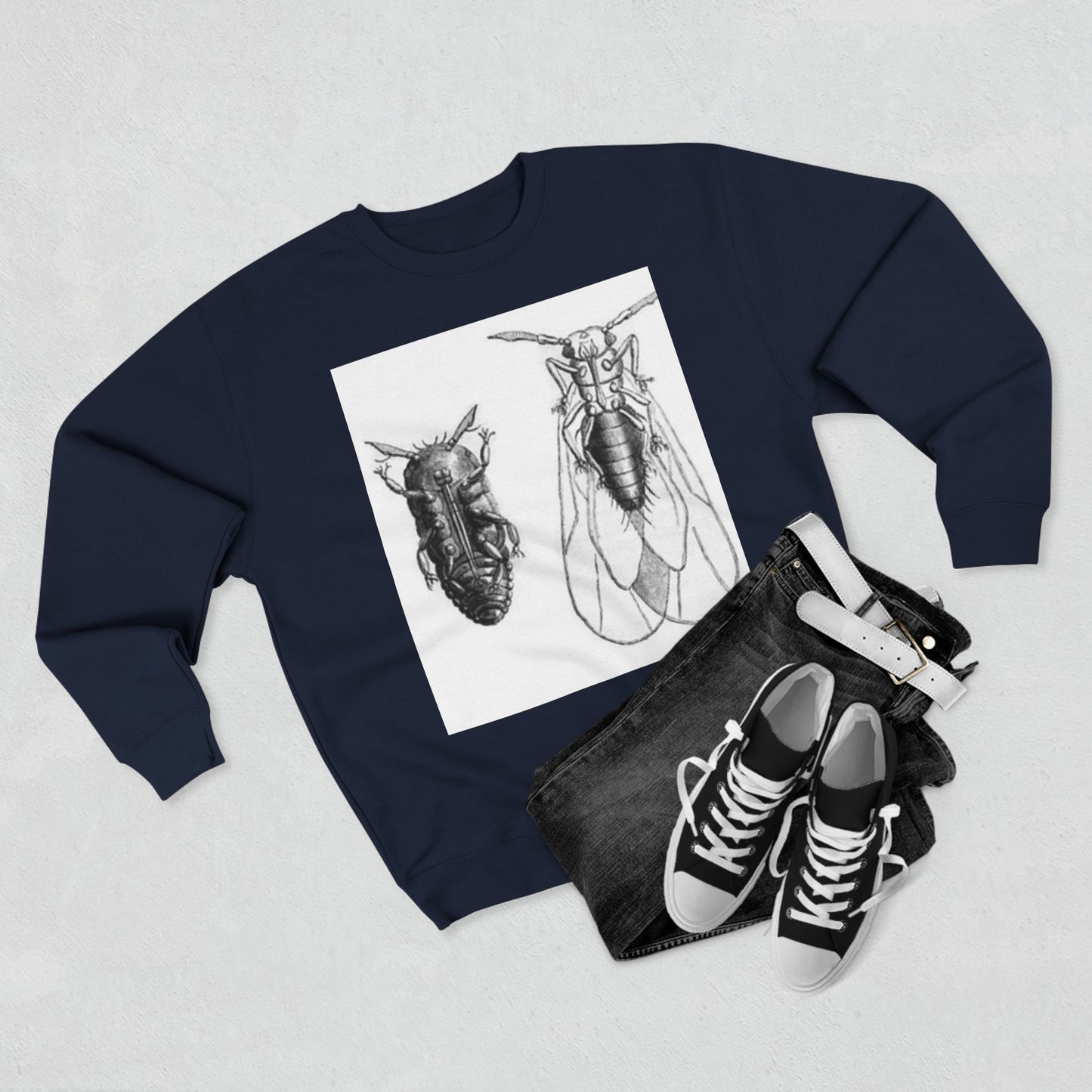 Unisex Insect Art Crewneck Sweatshirt - Nature Lovers Gift