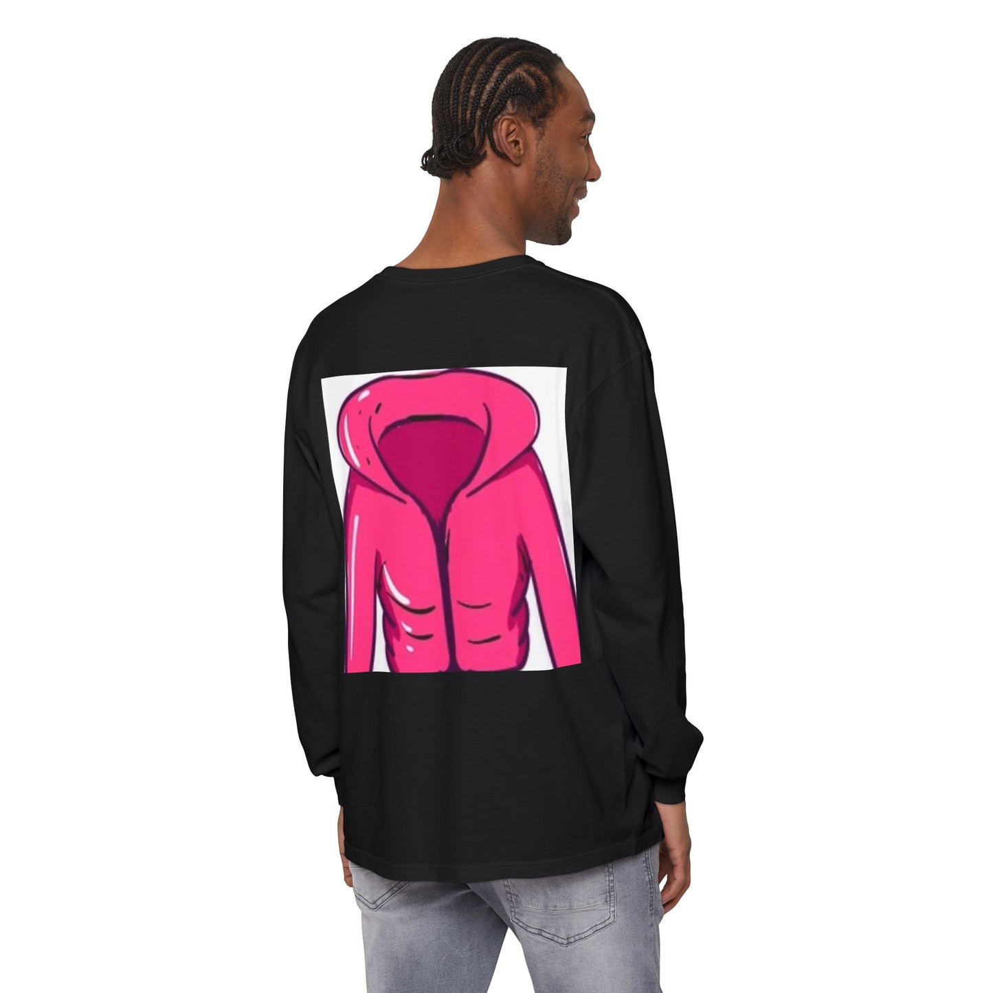 Unisex Garment-Dyed Long Sleeve T-Shirt - Cute Hoodie Print for Casual Wear
