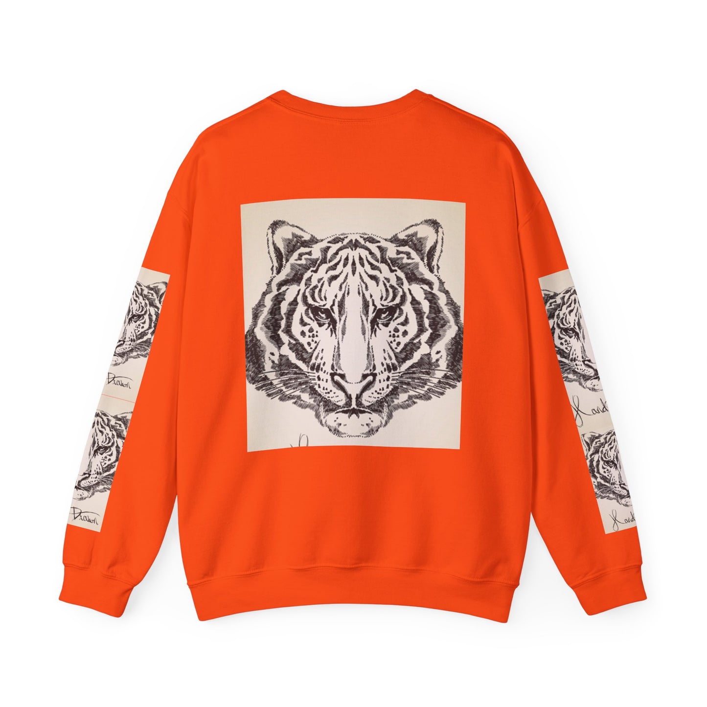 Artistic Tiger Print Crewneck Sweatshirt – Unisex Heavy Blend
