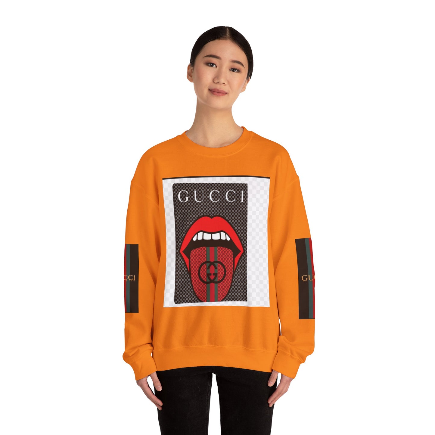 Gucci Inspired Unisex Heavy Blend Crewneck Sweatshirt - Bold Graphic Design