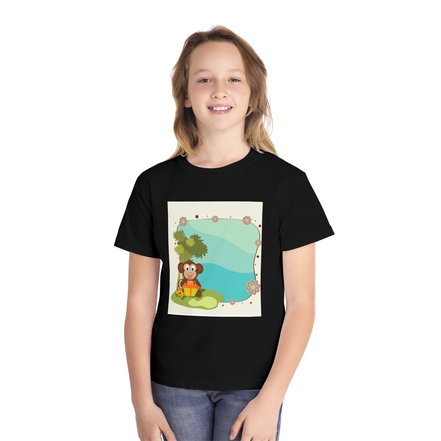 Cute Monkey Youth Midweight Tee - Perfect for Playful Days