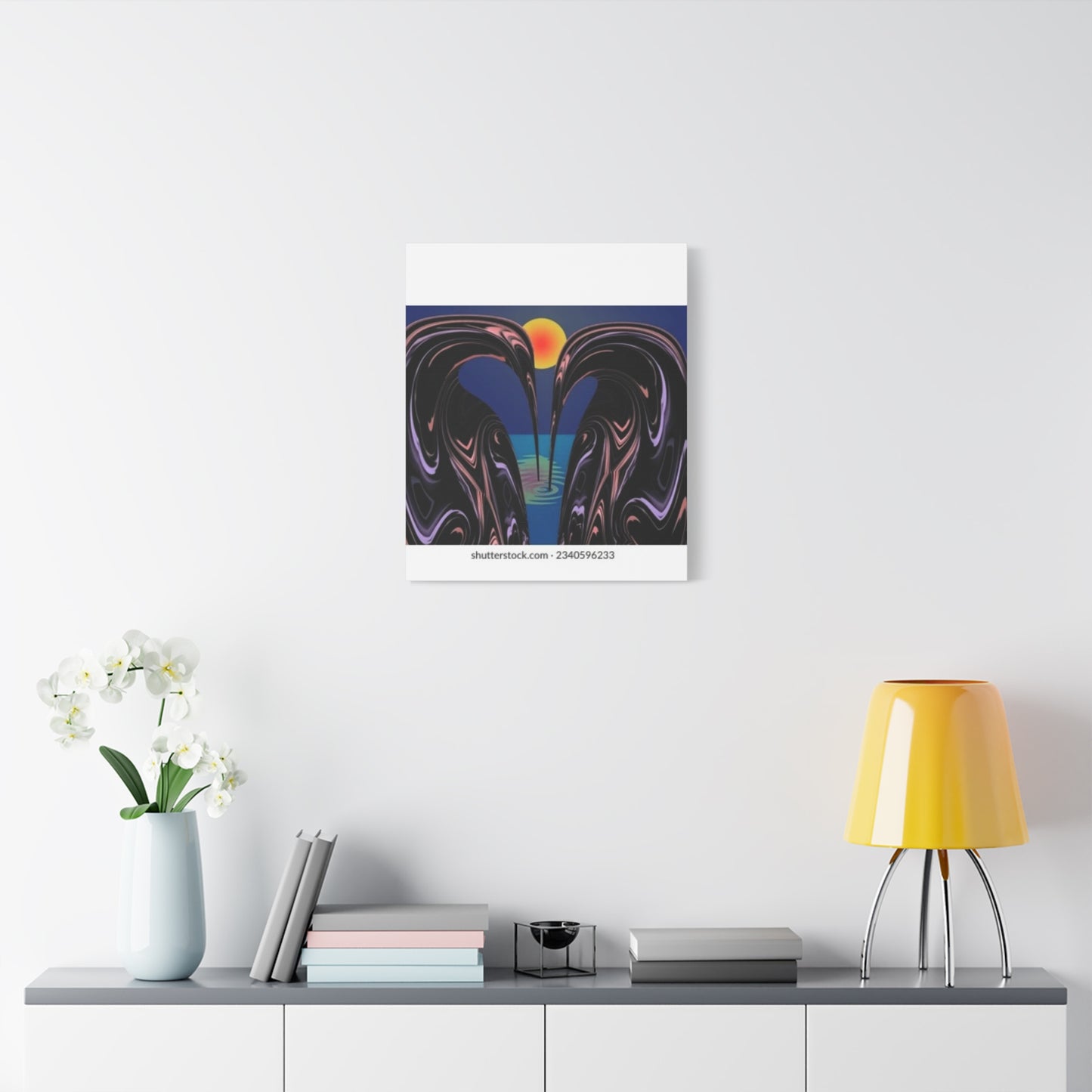 Romantic Abstract Canvas Art - Heart-Shaped Design for Home Decor