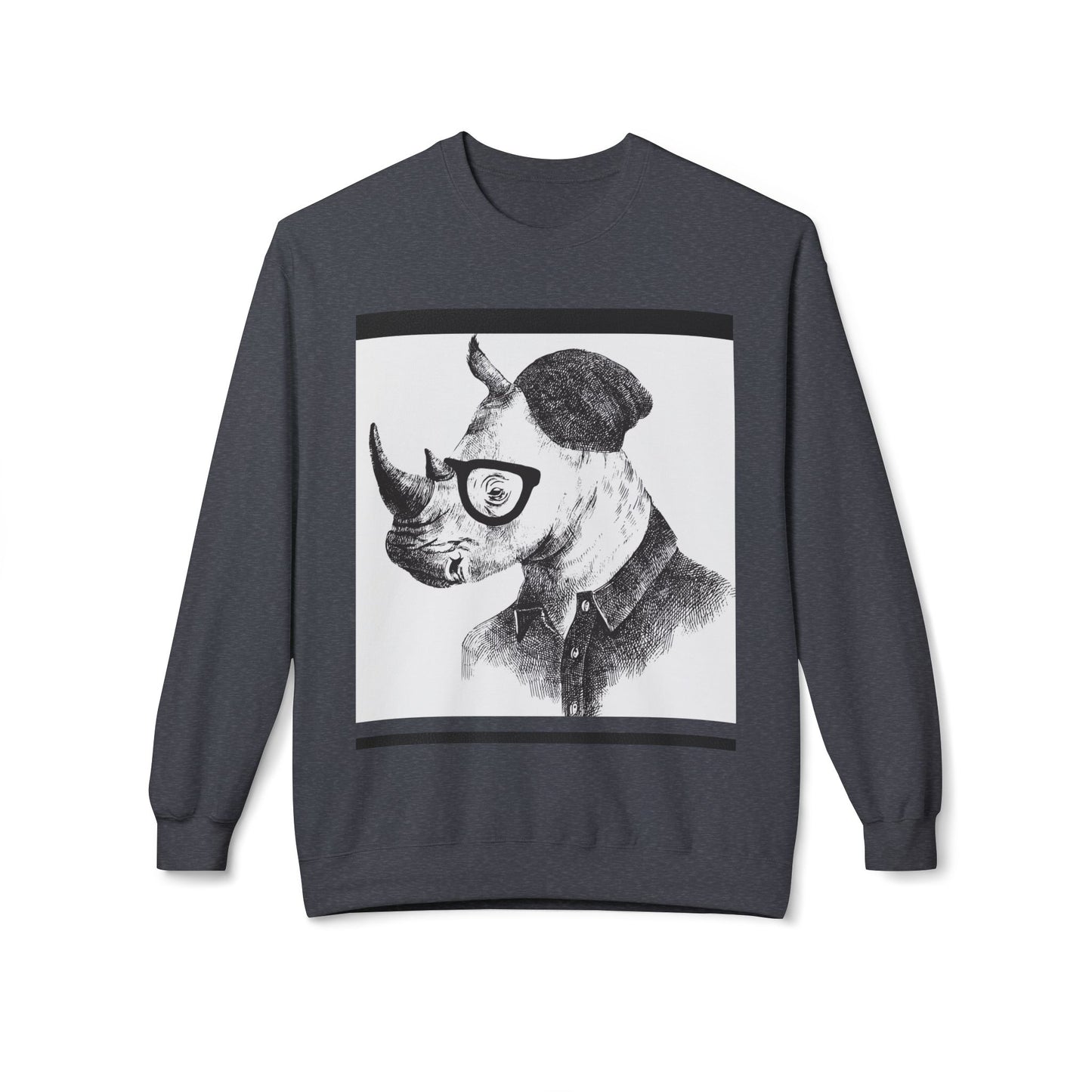 Cool Rhino and Sneakers Fleece Sweatshirt for Trendsetters