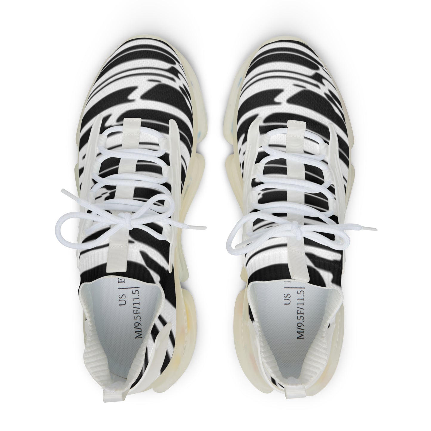 Men's Black and White Mesh Sneakers - Stylish Athletic Footwear