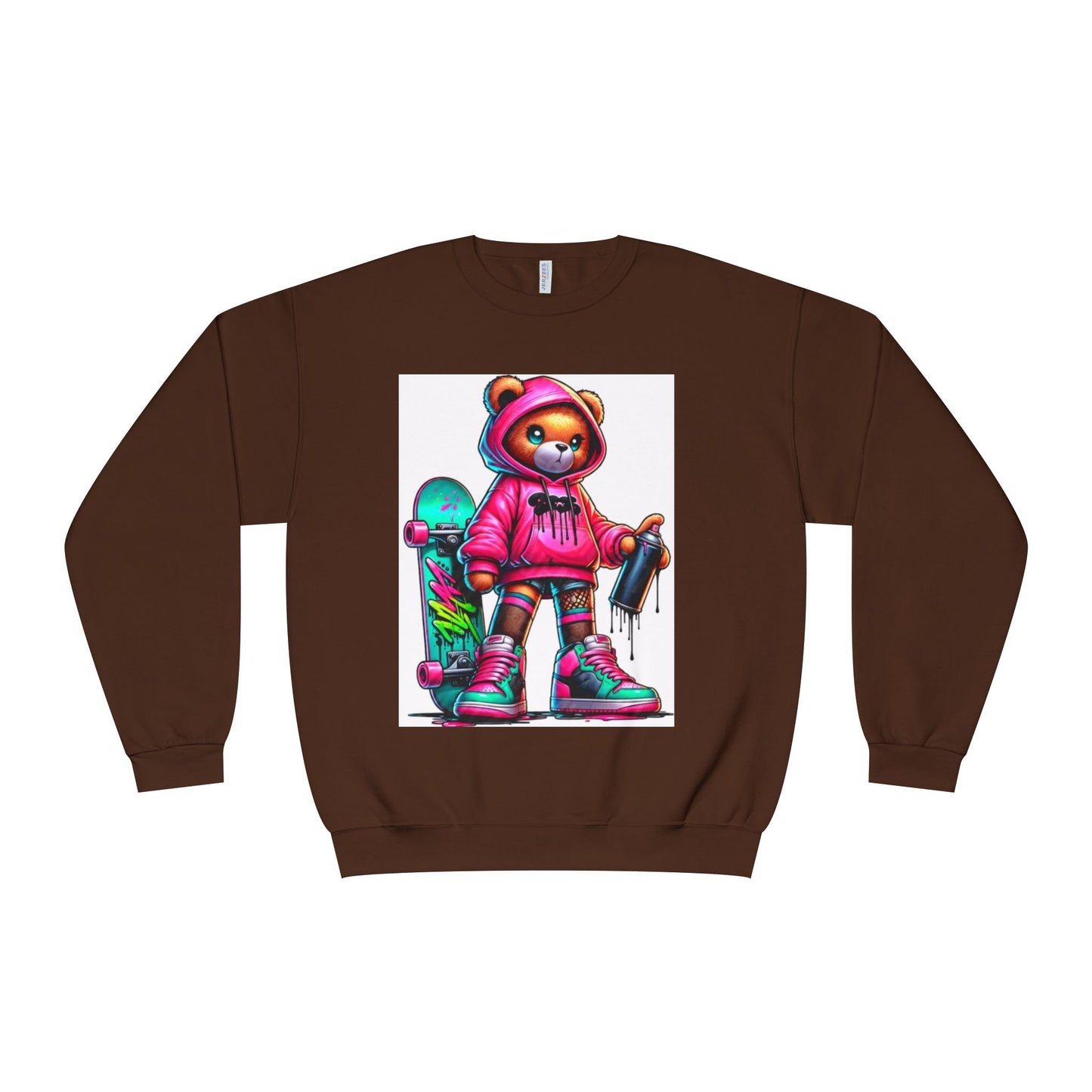Skater Bear Crewneck Sweatshirt - Fun Streetwear Style