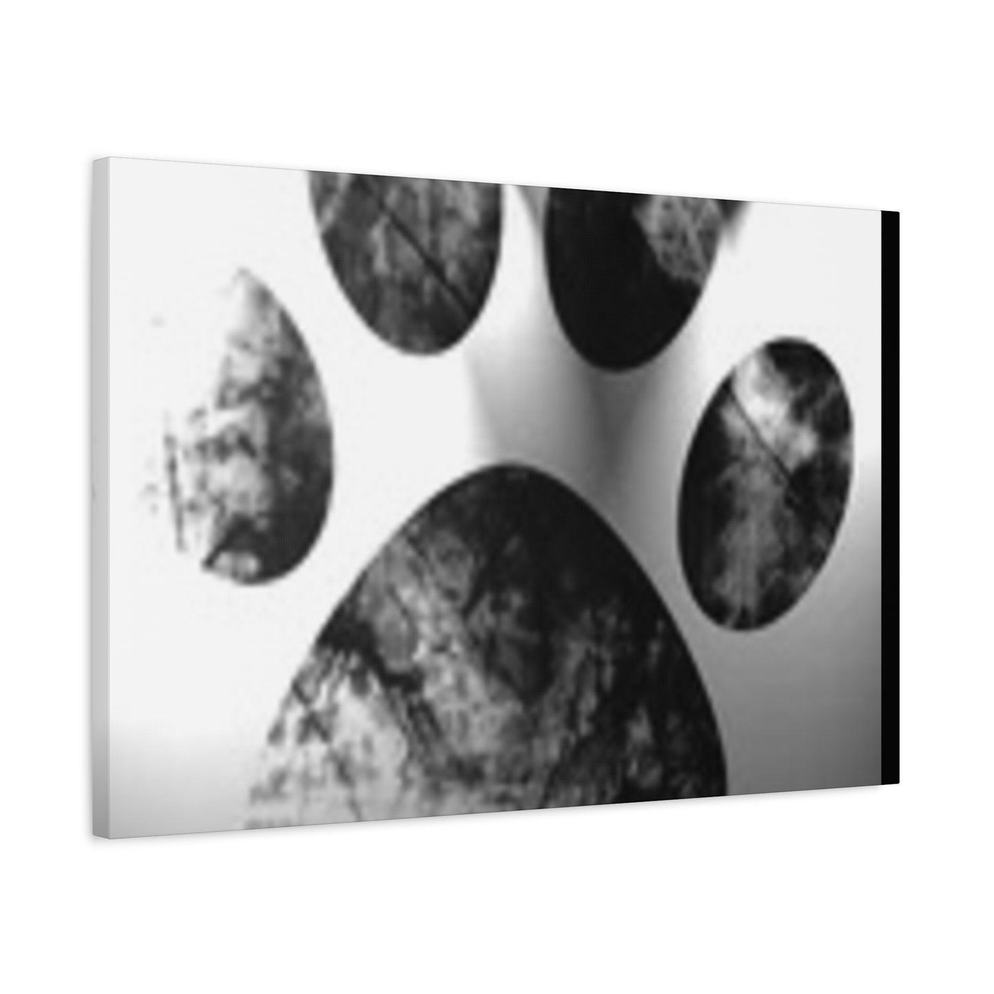 Black Paw Print Canvas Art - Modern Animal Decor for Pet Lovers