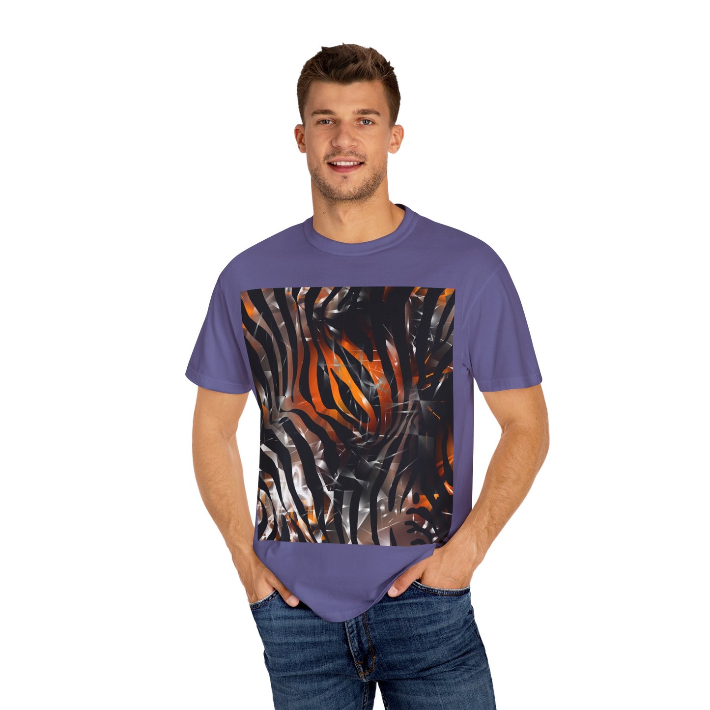 Vibrant Jungle Print Unisex Garment-Dyed T-Shirt