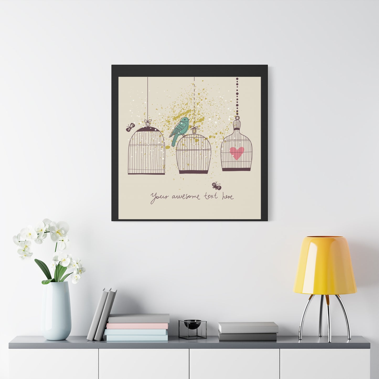 Whimsical Birdcage Canvas Wall Art - Personalized Home Decor
