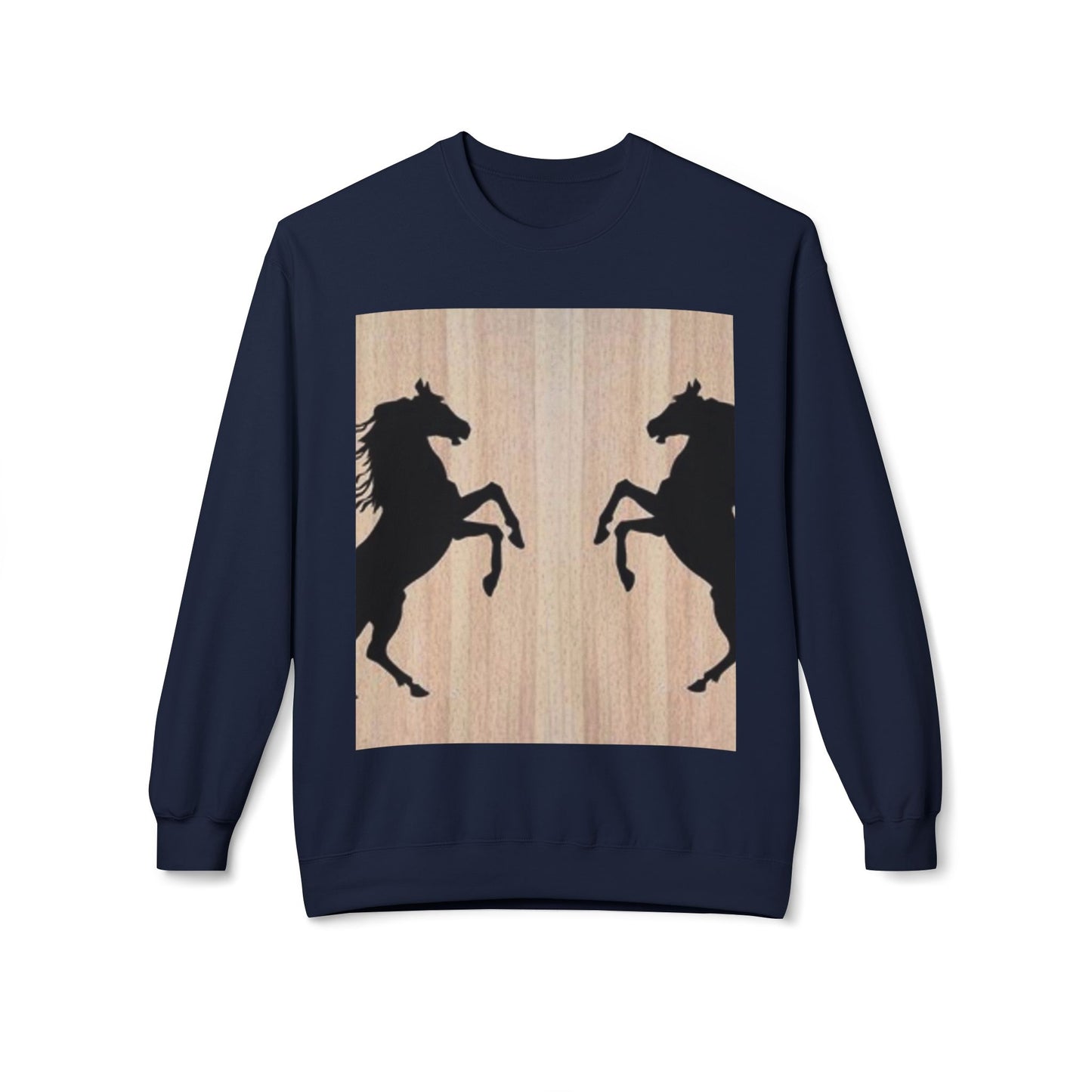 Equestrian Silhouette Fleece Sweatshirt - Perfect for Horse Lovers