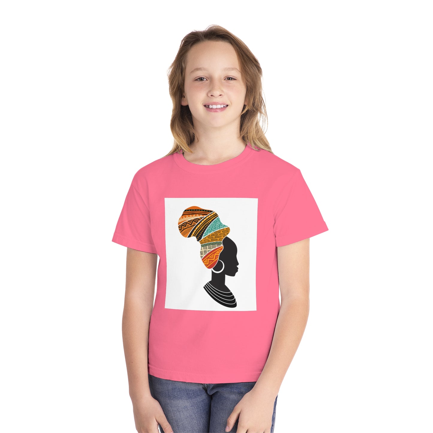 Youth Midweight Tee - African Heritage Design for Creative Kids