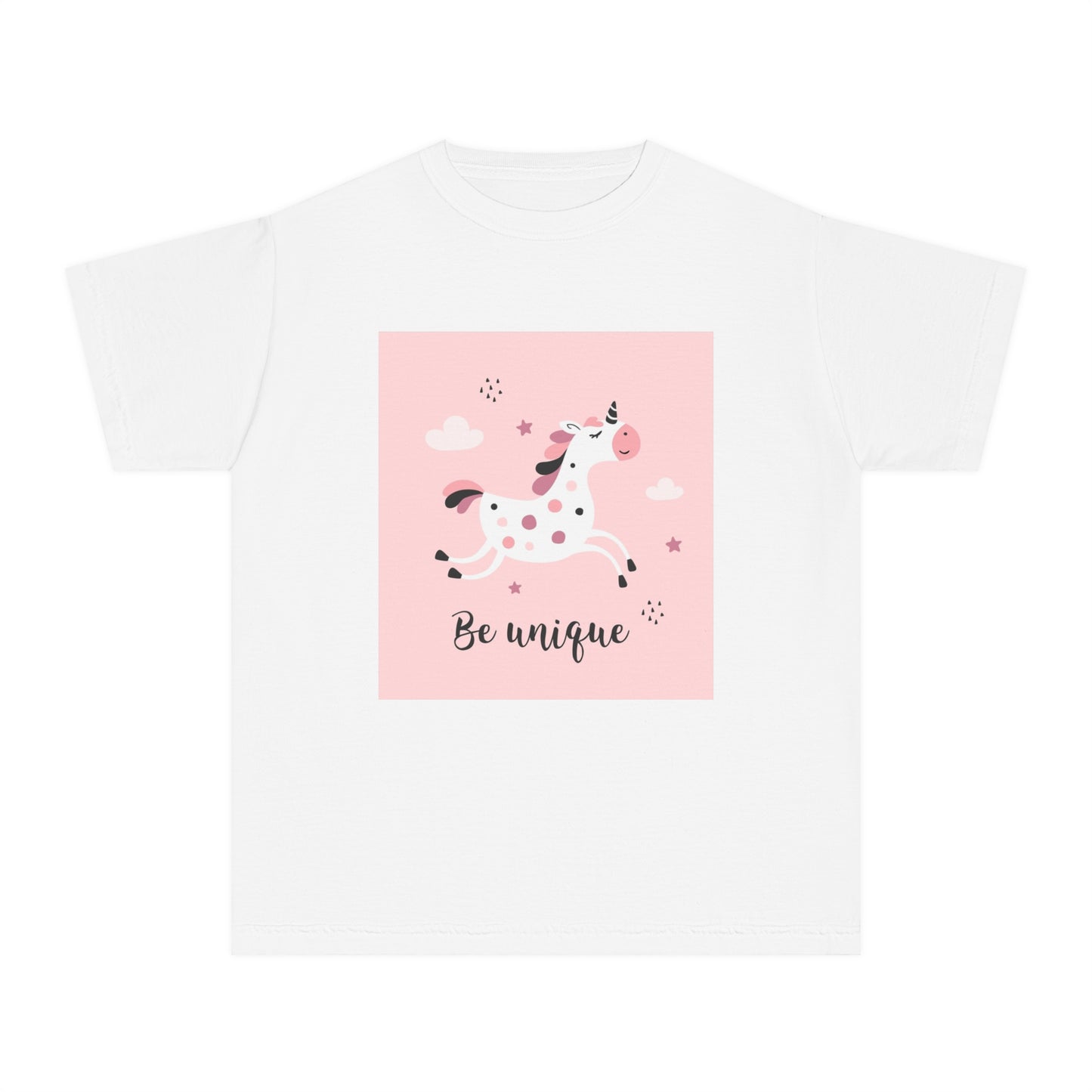 Girls' Unicorn T-Shirt - 'Be Unique' Midweight Tee
