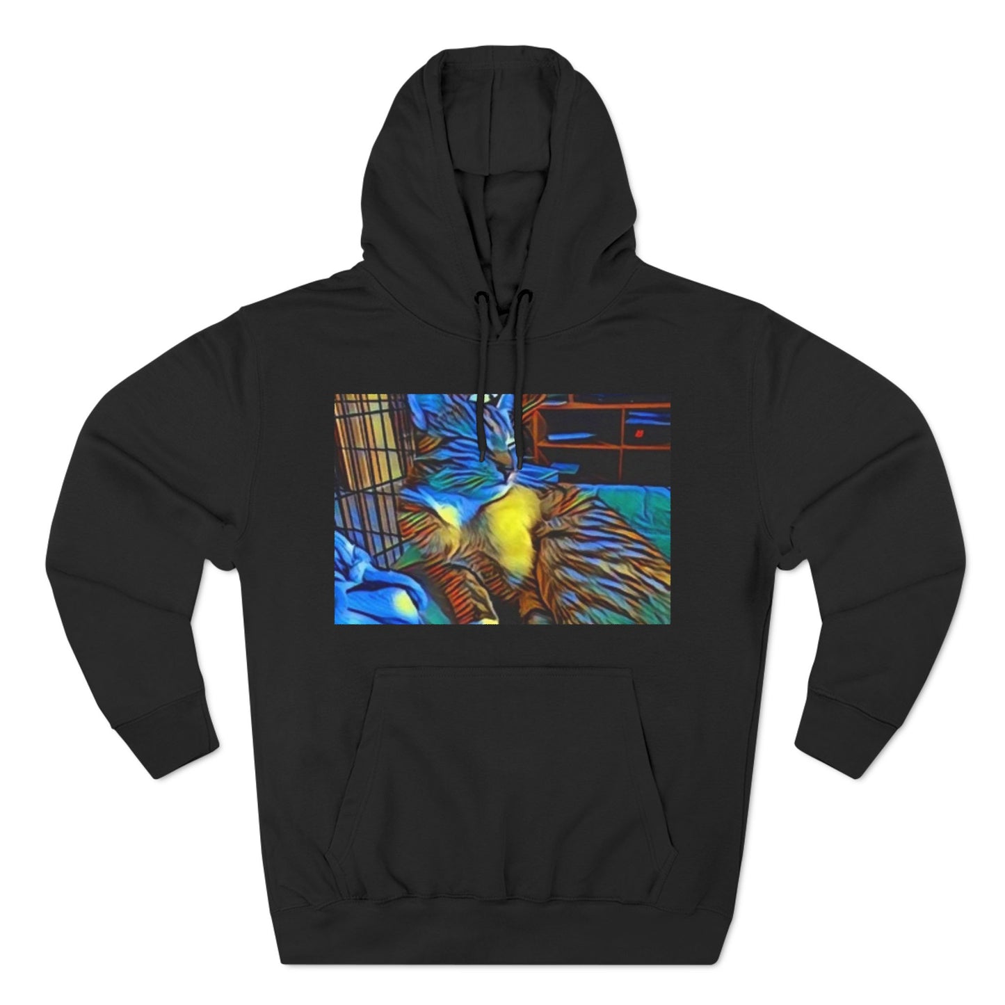 Colorful Cat Fleece Hoodie - Cozy & Stylish for Cat Lovers