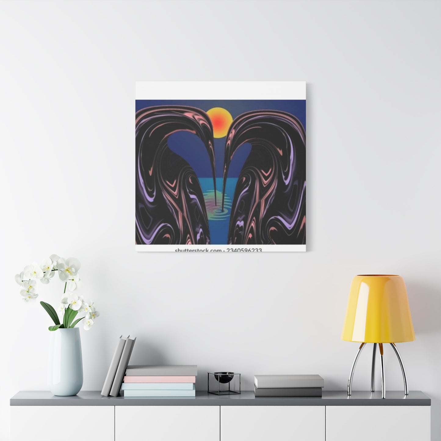 Romantic Abstract Canvas Art - Heart-Shaped Design for Home Decor