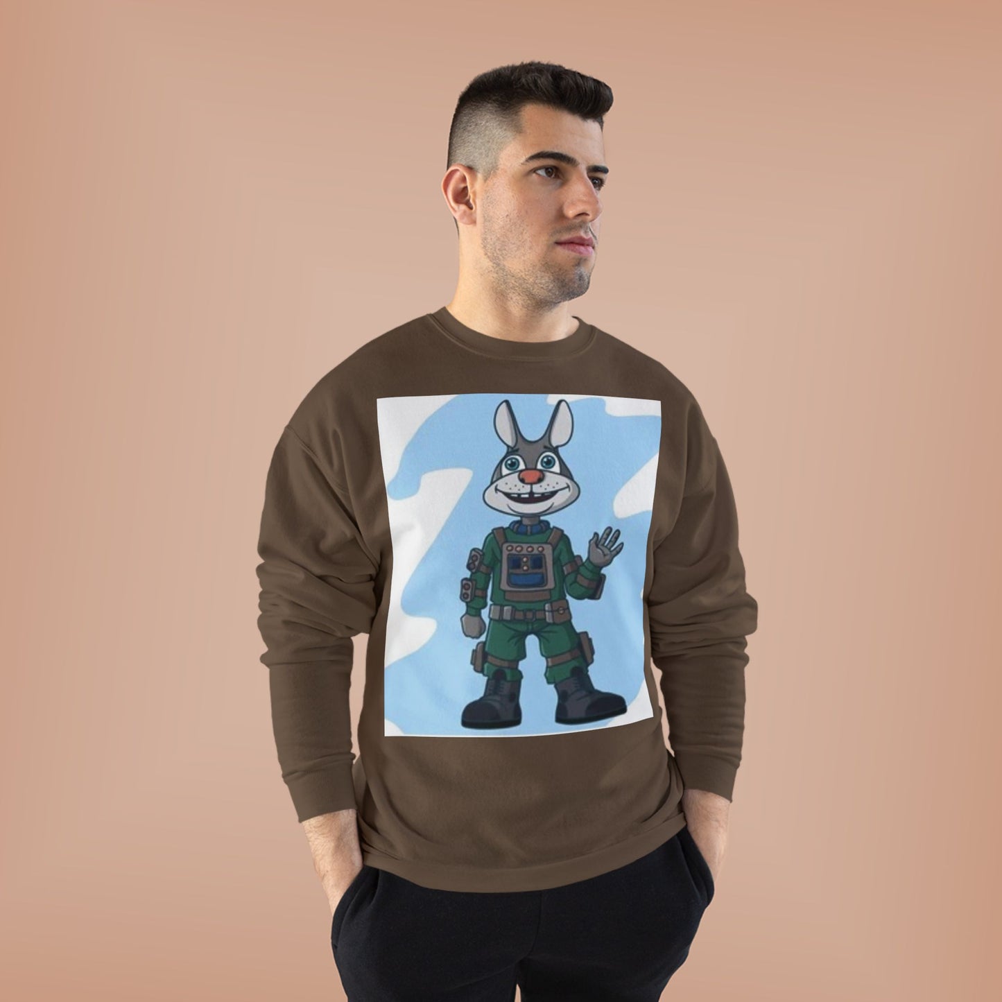 Unisex EcoSmart® Crewneck Sweatshirt - Playful Cartoon Character Design