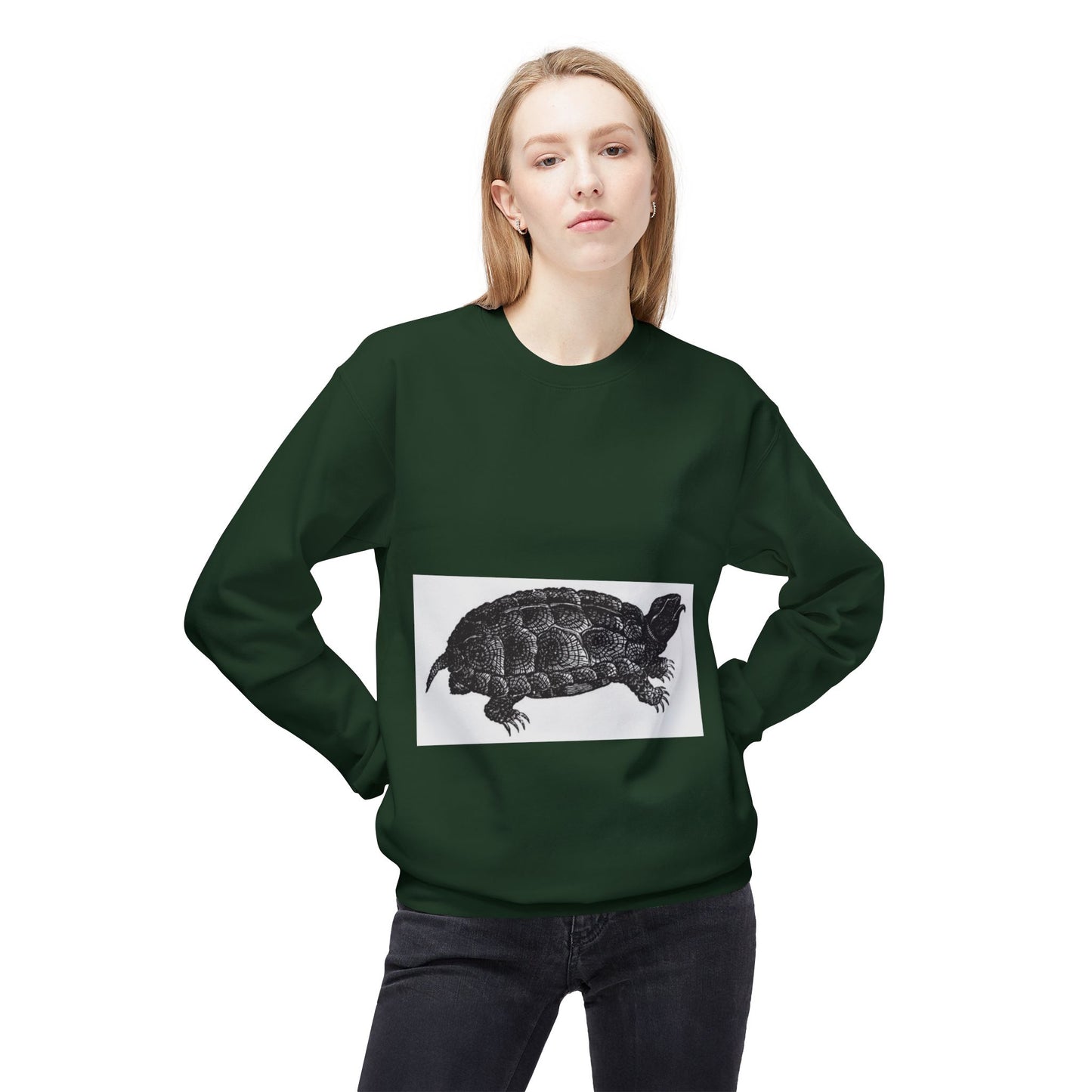 Turtle Design Unisex Fleece Crewneck Sweatshirt - Chill Vibes, Perfect Gift for Nature Lovers