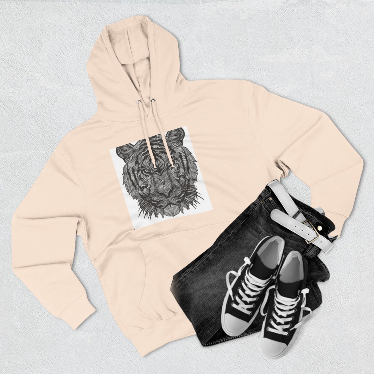 Majestic Tiger Hoodie - Cozy Three-Panel Fleece for Wildlife Lovers