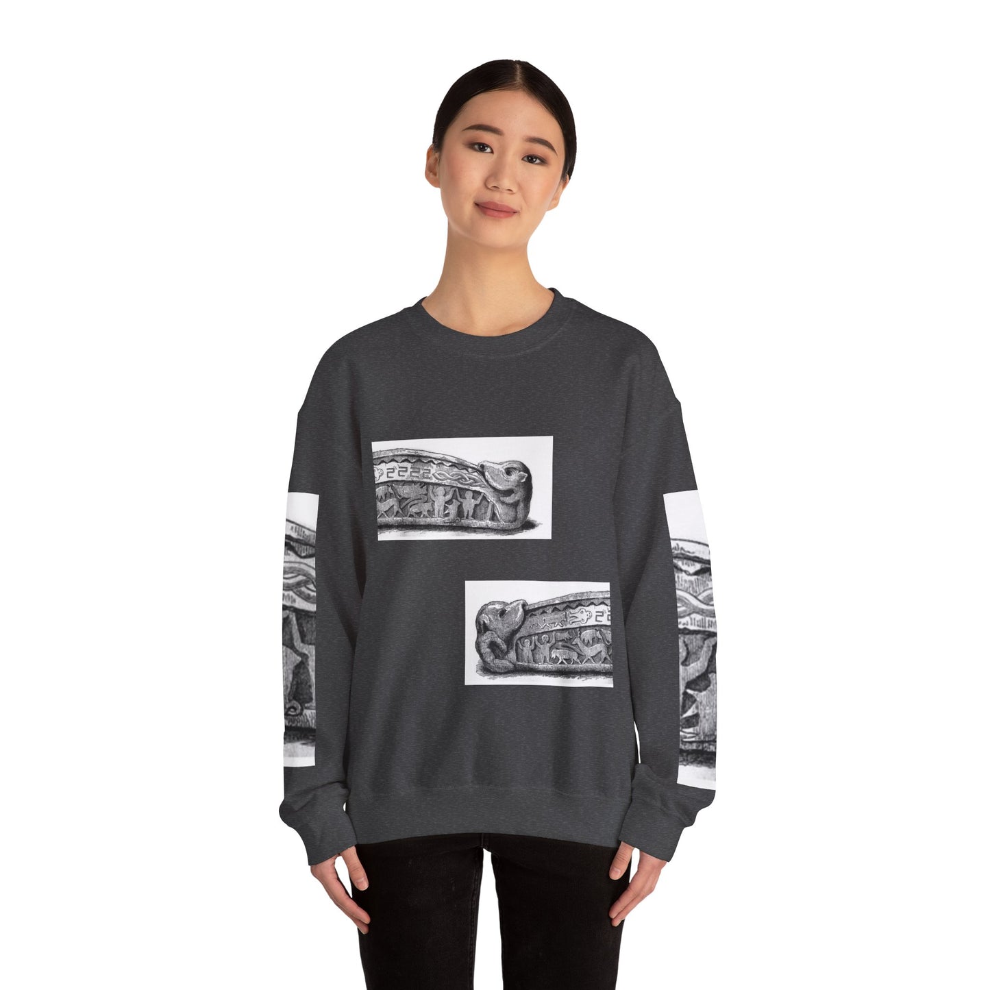 Artistic Unisex Heavy Blend™ Crewneck Sweatshirt - Vintage-Inspired Graphic Design