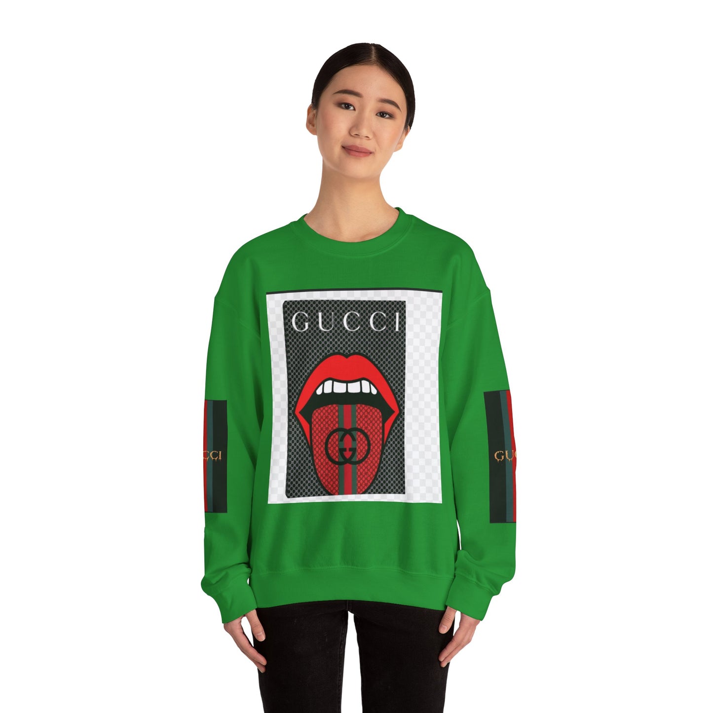 Gucci Inspired Unisex Heavy Blend Crewneck Sweatshirt - Bold Graphic Design
