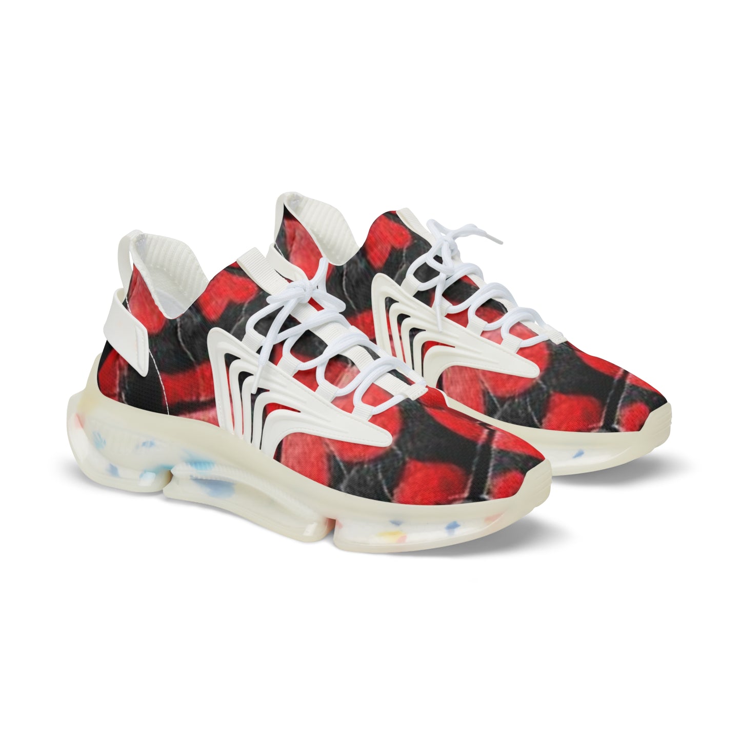 Men's Mesh Sneakers - Bold Red Design for Active Style