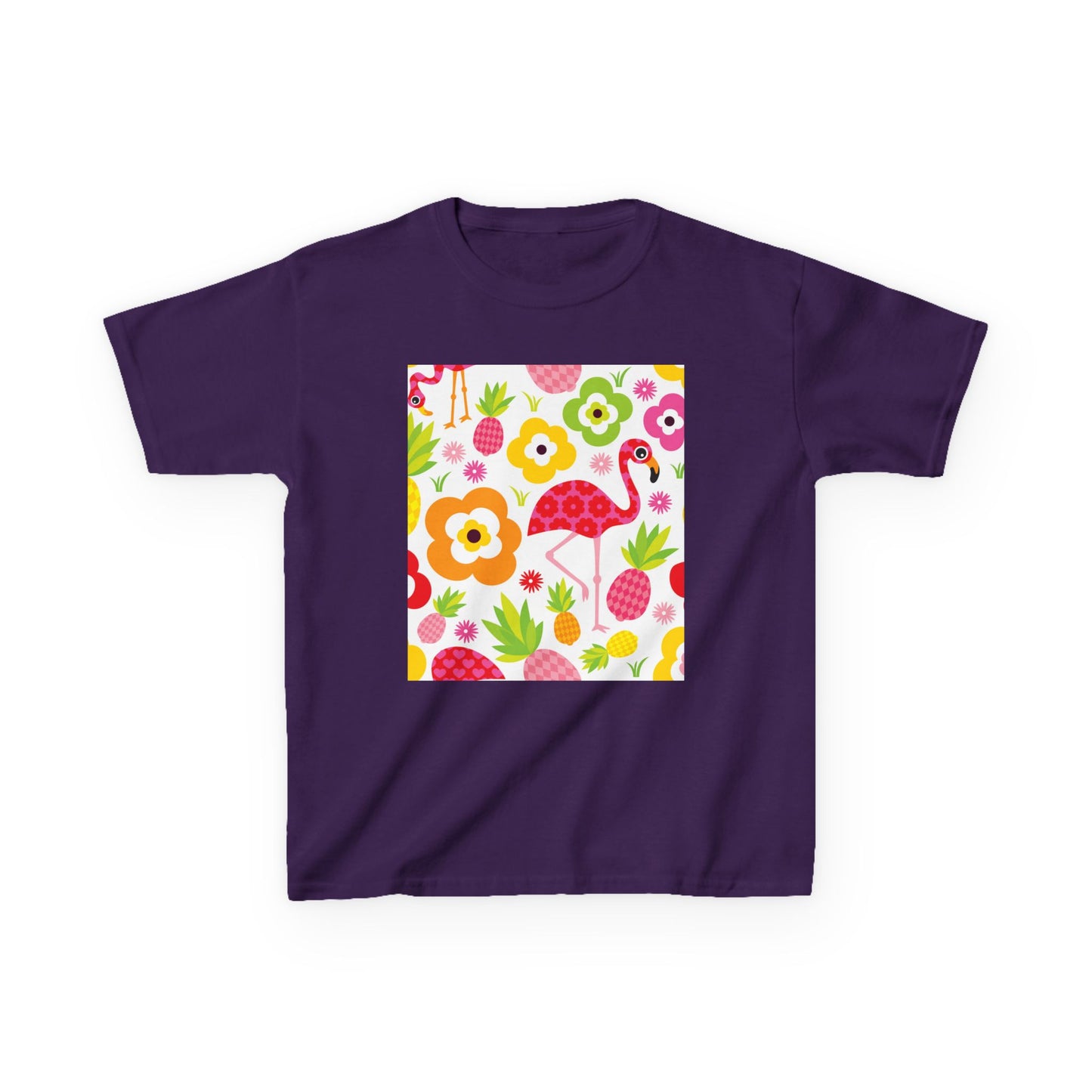 Kids Tropical Flamingo Tee - Fun & Colorful Cotton Shirt for Summer Adventures