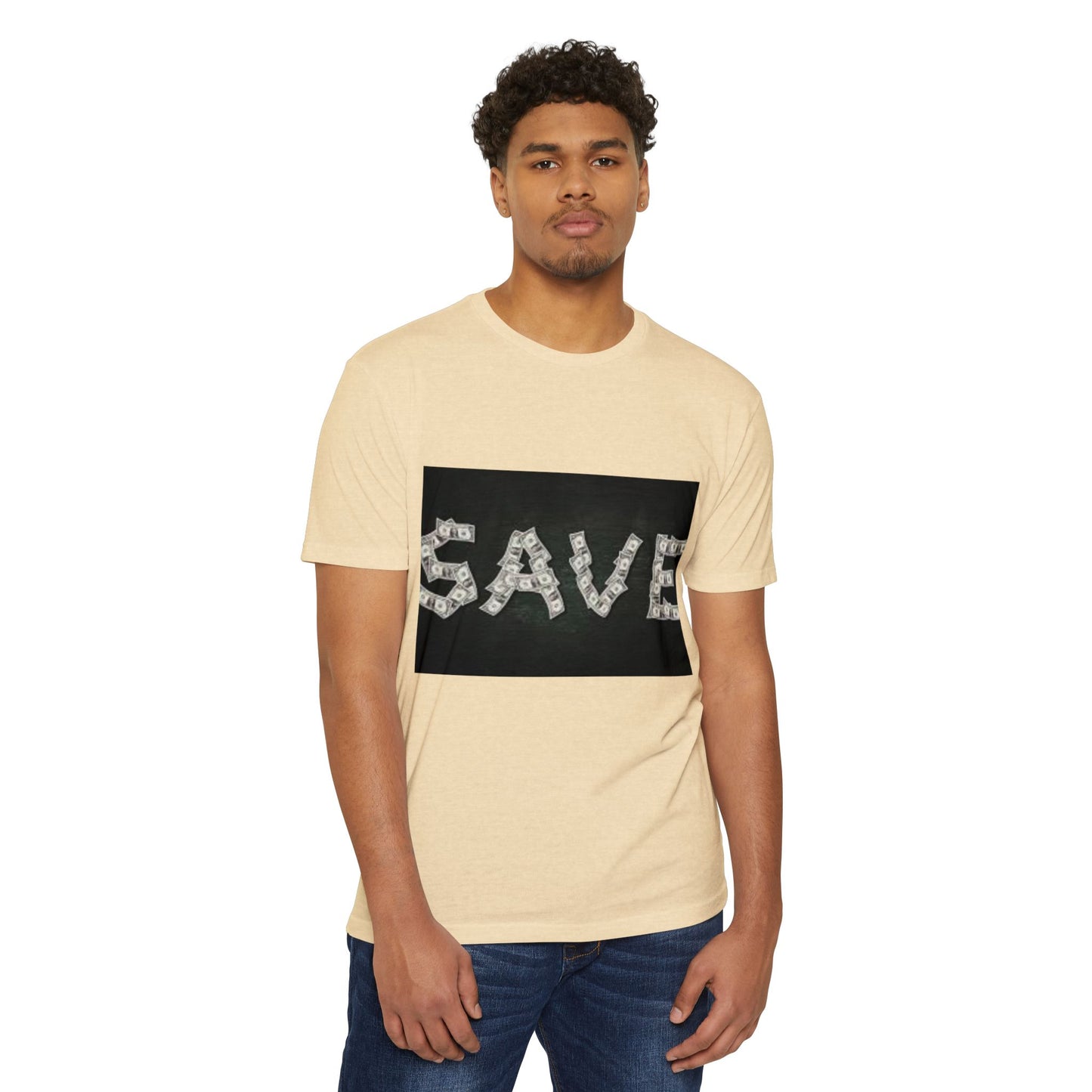 Unisex CVC Jersey T-shirt - 'SAVE' Money Design