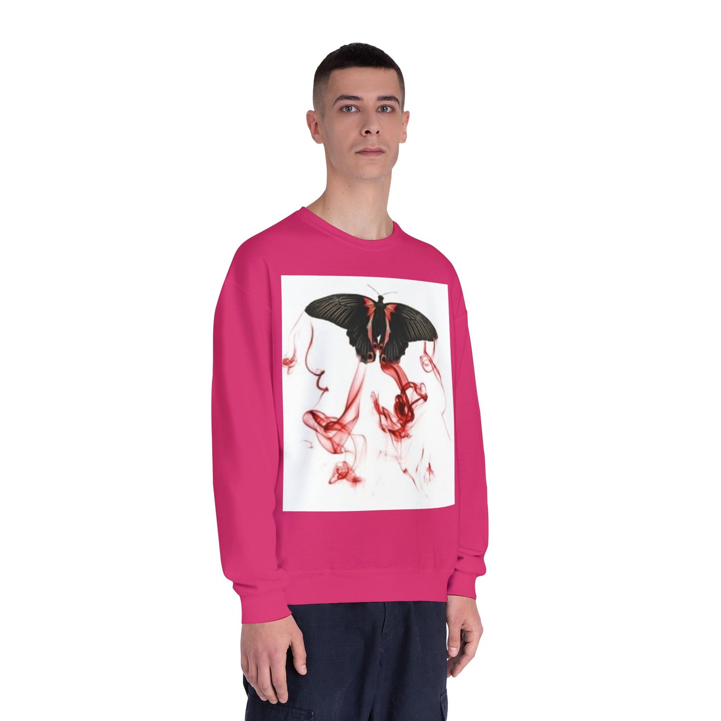 Unisex Crewneck Sweatshirt with Artistic Butterfly Design – Perfect for Fall Style & Gifts