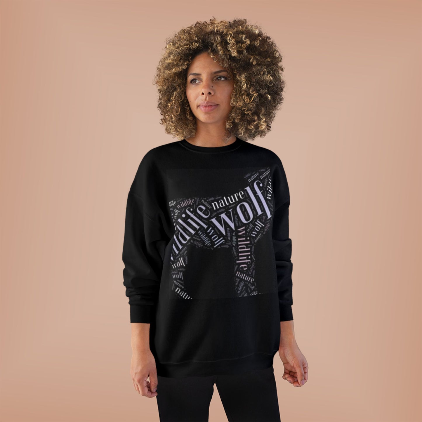 Unisex Eco-Friendly Wolf Graphic Crewneck Sweatshirt - Nature Lover Gift