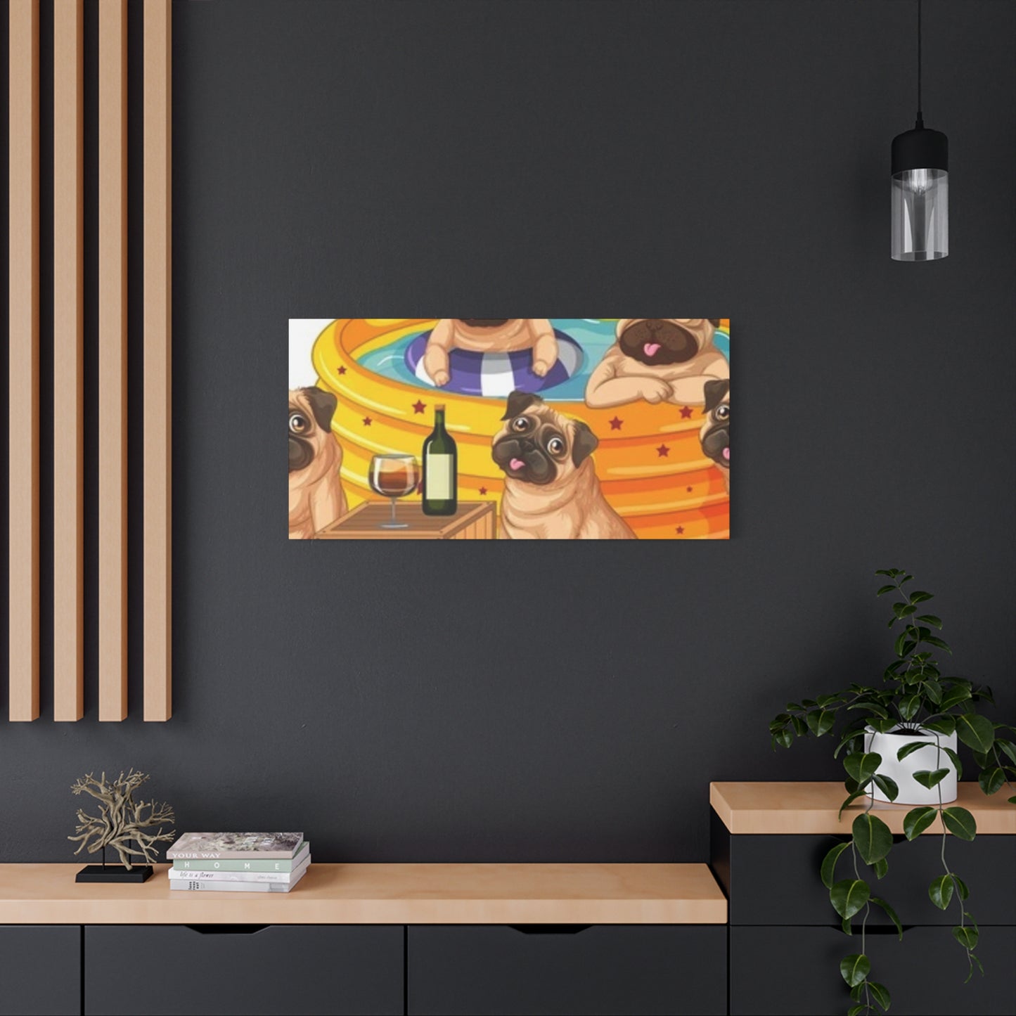 Pug Pool Party Canvas Art - Fun Pet Decor