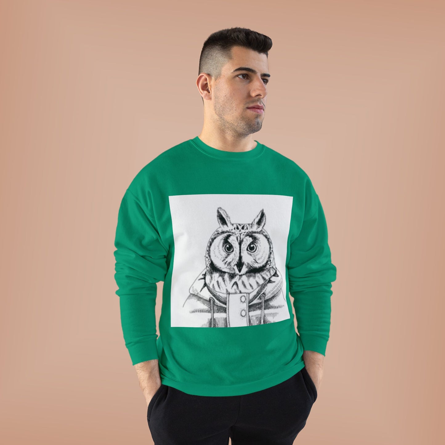 Whimsical Owl Eco-Friendly Crewneck Sweatshirt - Unisex