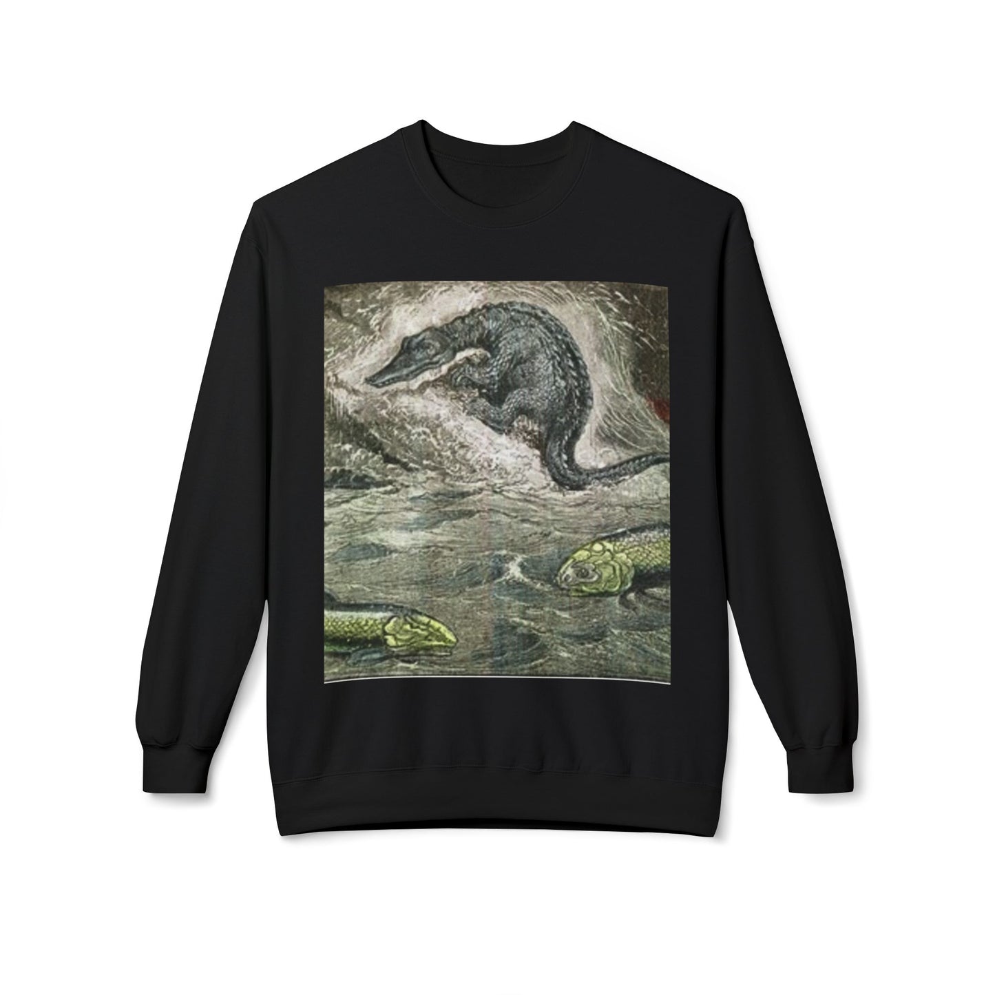 Vintage Dinosaur Art Fleece Crewneck Sweatshirt