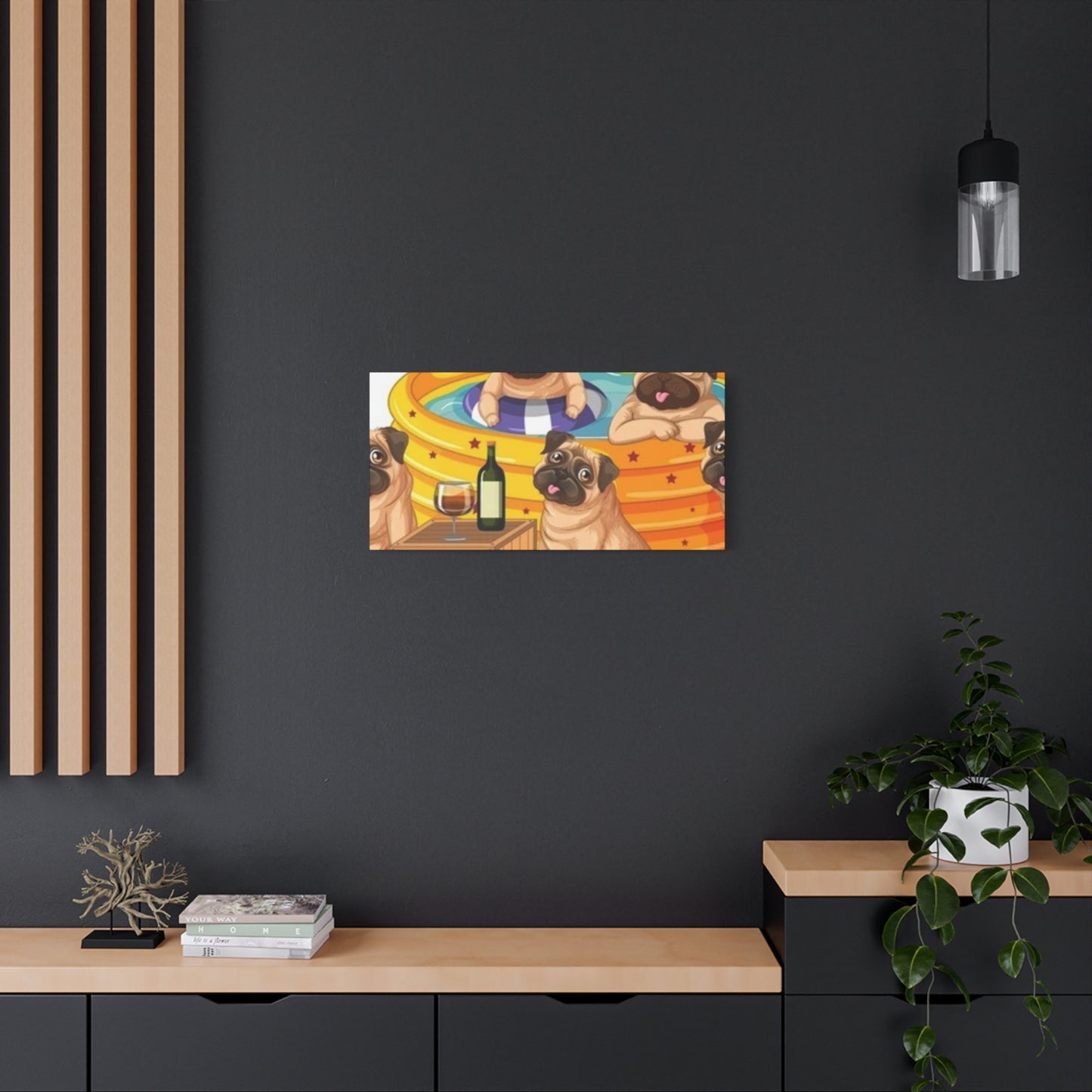 Pug Pool Party Canvas Art - Fun Pet Decor