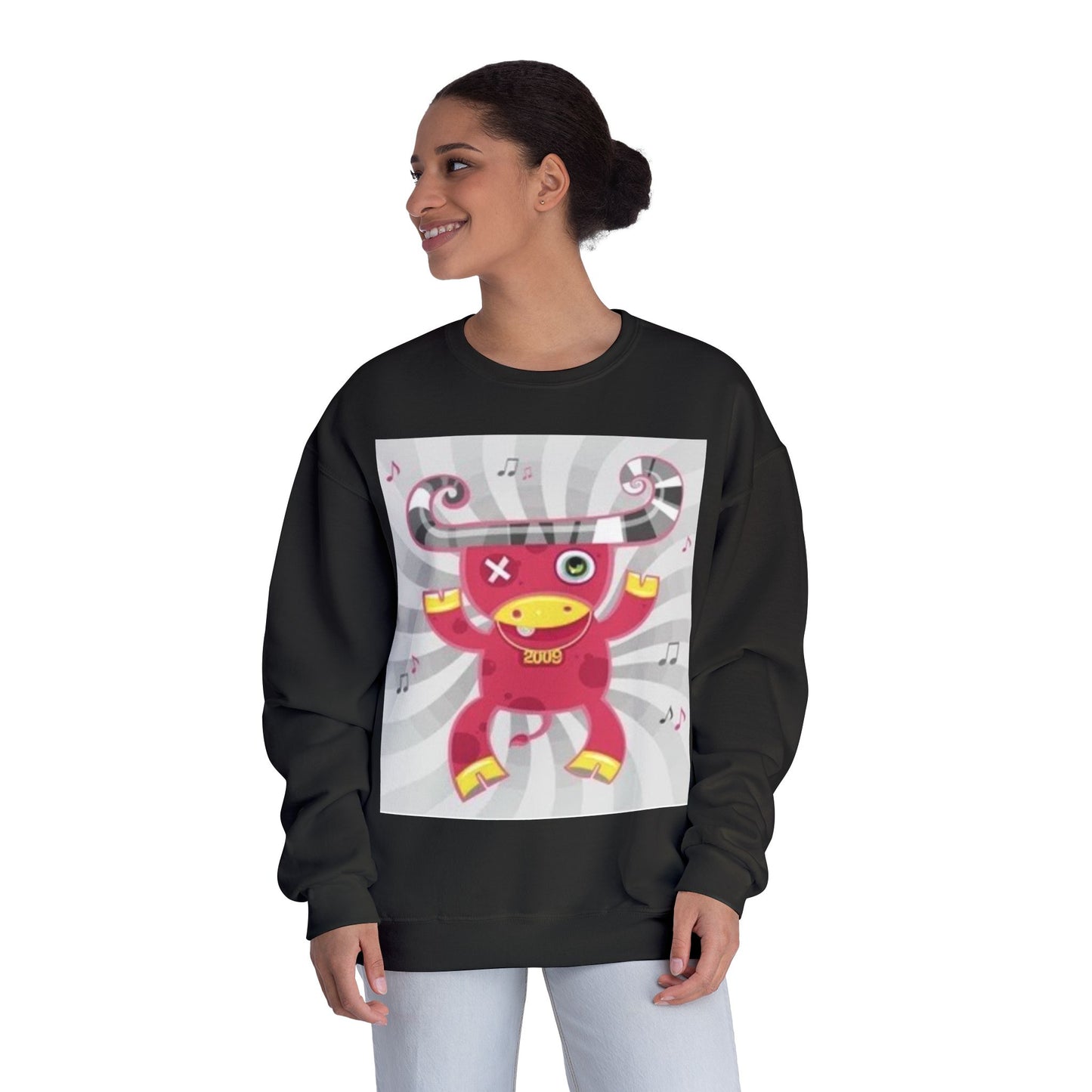 Fun Cartoon Monster Crewneck Sweatshirt - Unisex