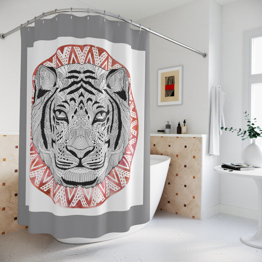 Majestic Tiger Shower Curtain – Bohemian Bathroom Decor