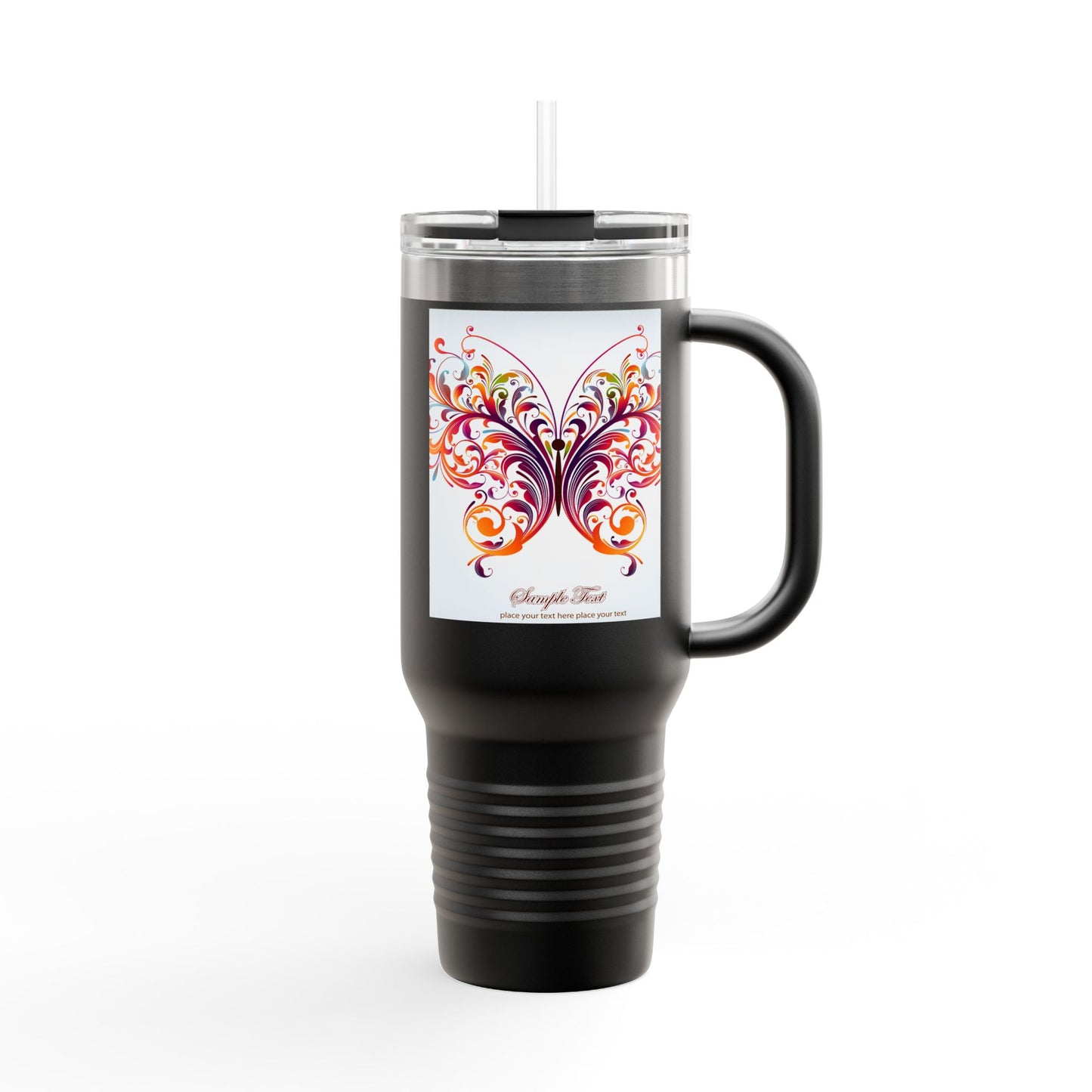 Elegant Insulated Travel Mug | 40oz with Nature-Inspired Design