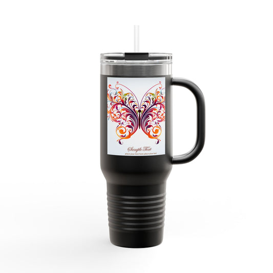 Elegant Insulated Travel Mug | 40oz with Nature-Inspired Design