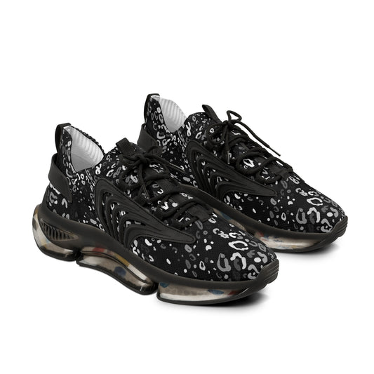 Men's Stylish Mesh Sneakers - Trendy Black Leopard Print Athletic Shoes